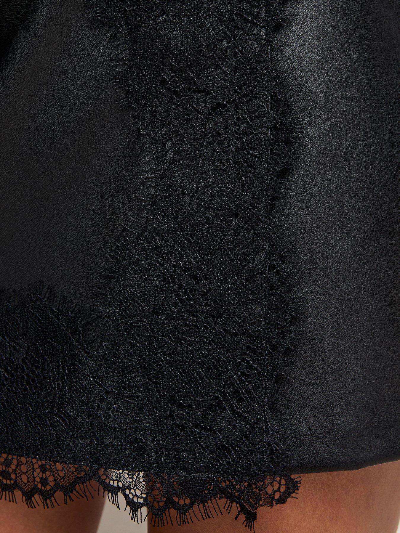 Image 5 of 5 of New Look Vivian Lace Wrap Pu Skort