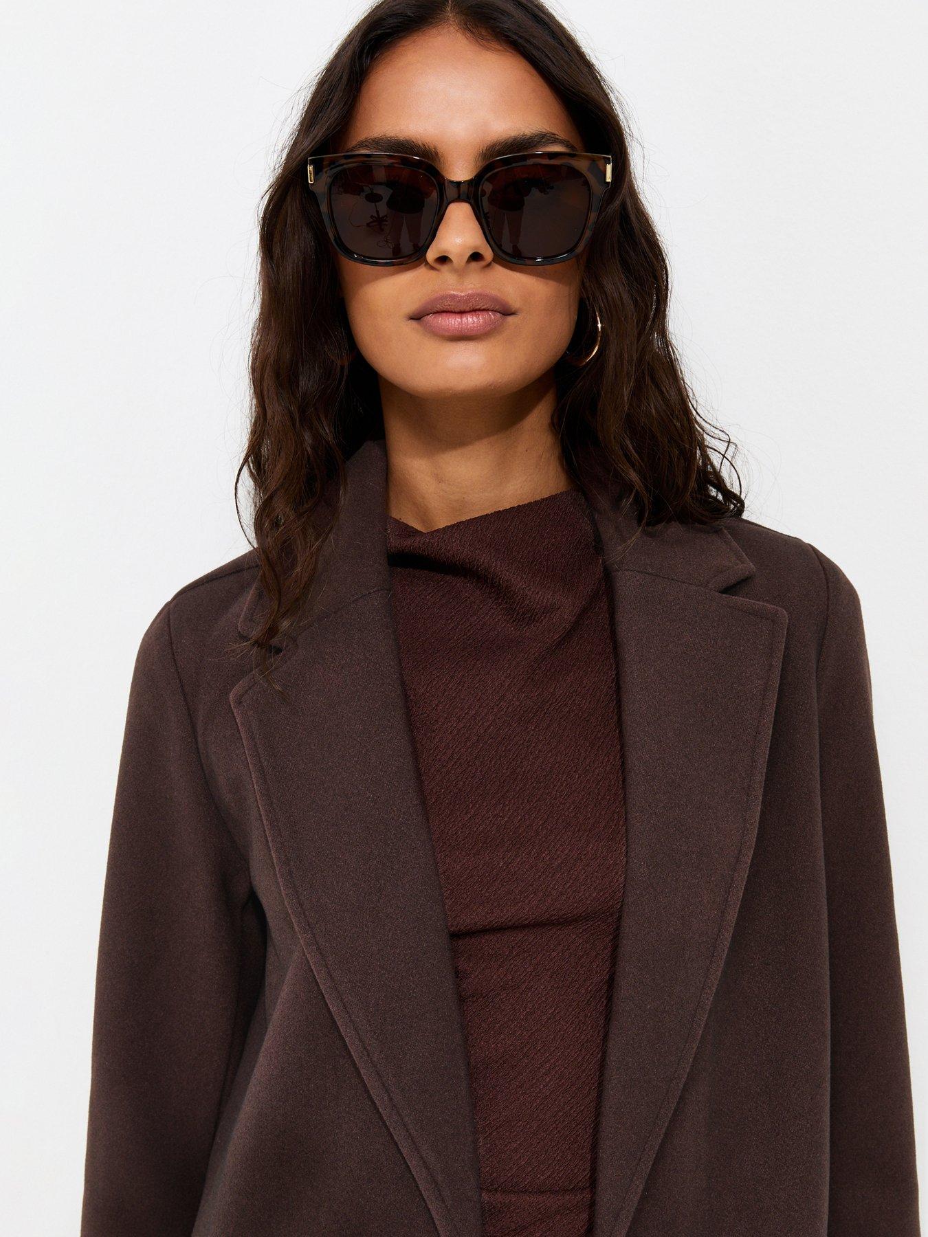 Image 5 of 6 of New Look Brown Open Front Longline Formal Coat