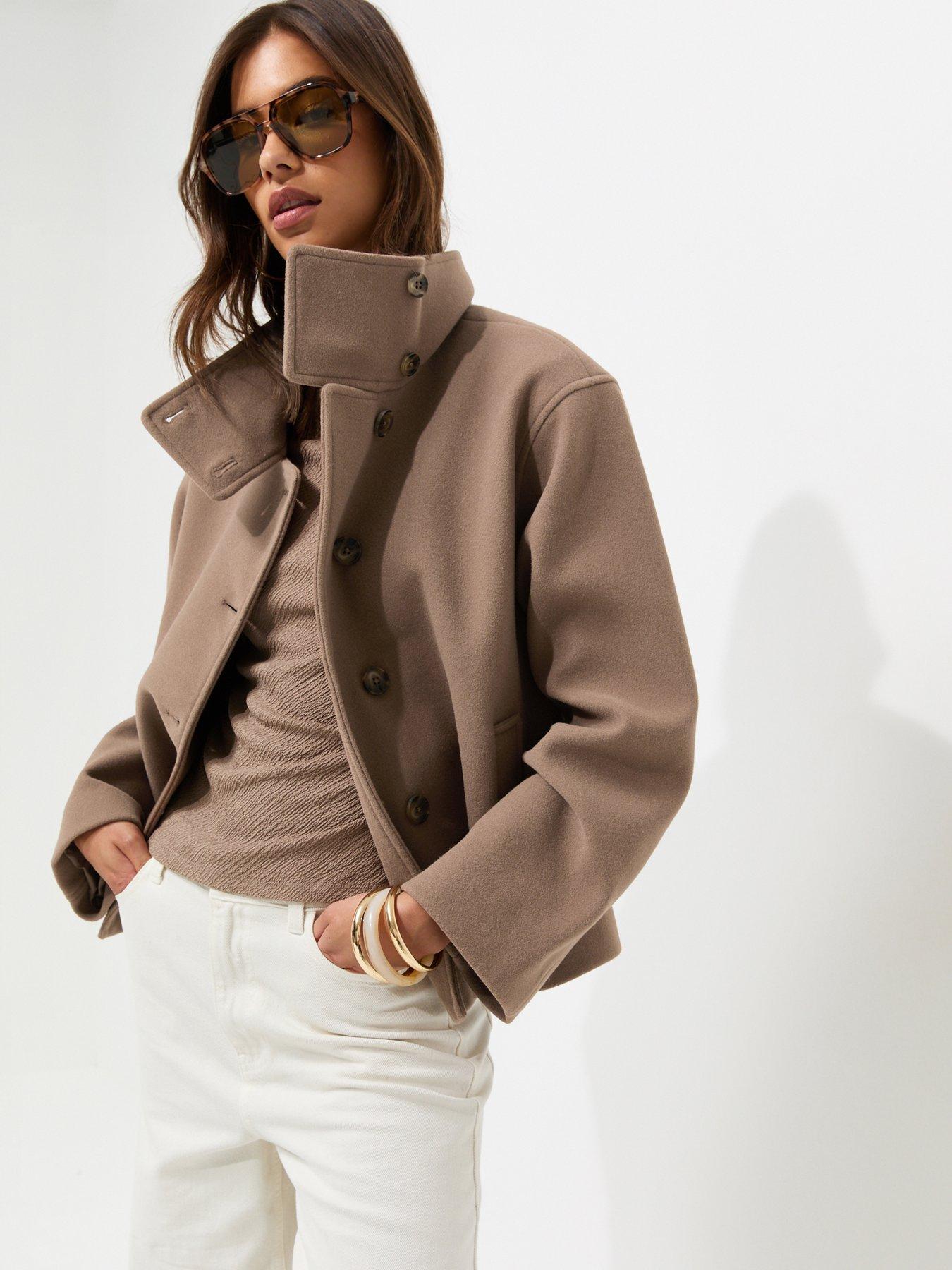 Image 4 of 6 of New Look Mink Woven Funnel Neck Jacket