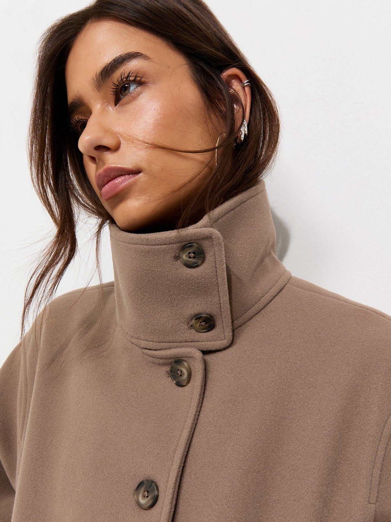 Image 5 of 6 of New Look Mink Woven Funnel Neck Jacket