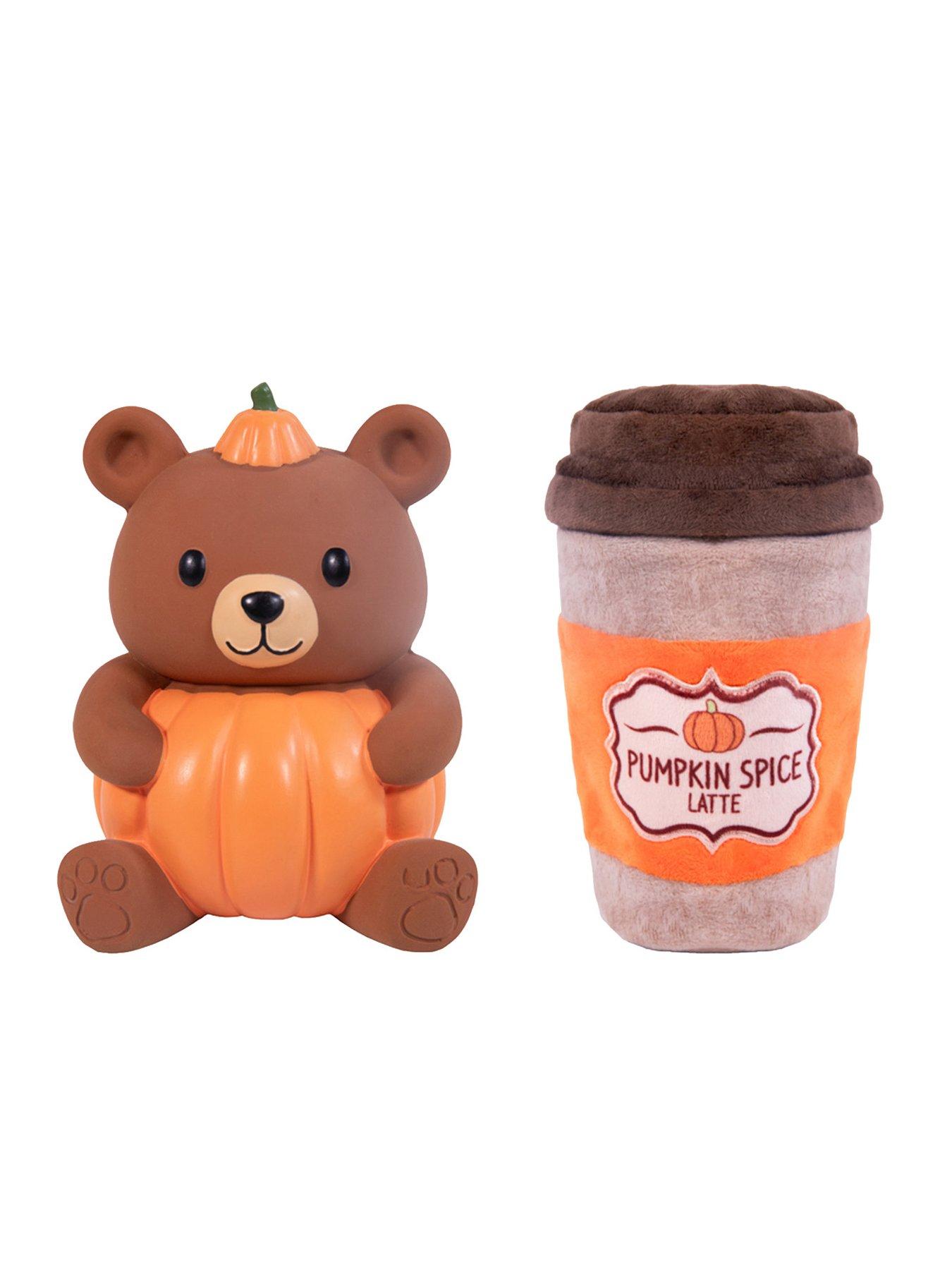 Rosewood Pumpkin snuffle Cup/Fall Bear Latex Dog Toy Bundle