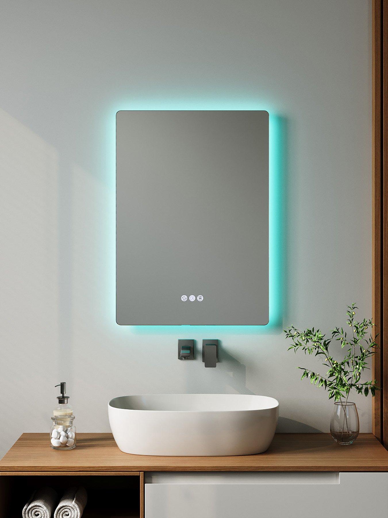 Living and Home Translucent Type Led Anti-fog Bathroom Mirror 50cm X 70cm