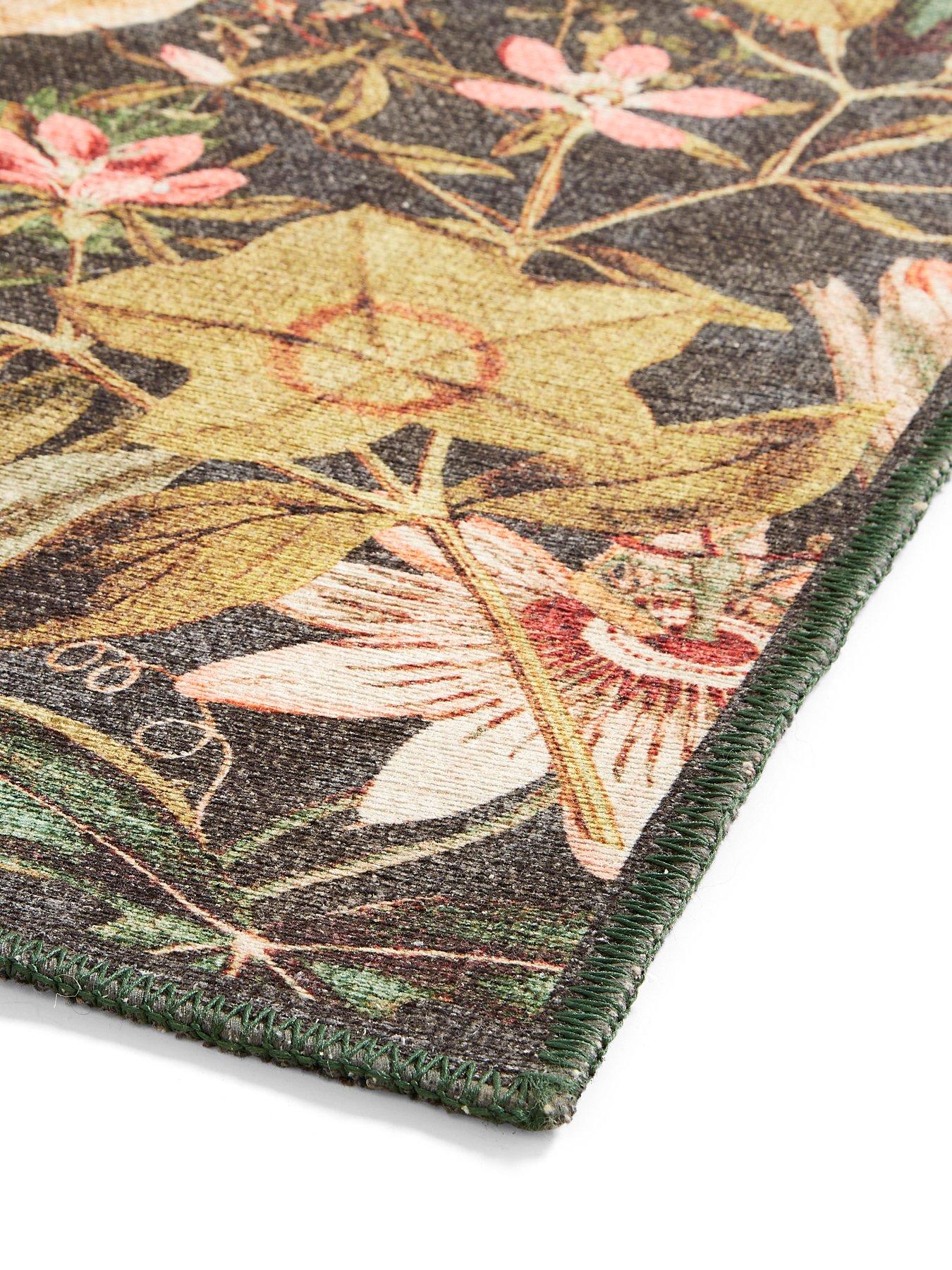 Image 4 of 6 of Clarke & Clarke Passiflora Noir Washable Rug