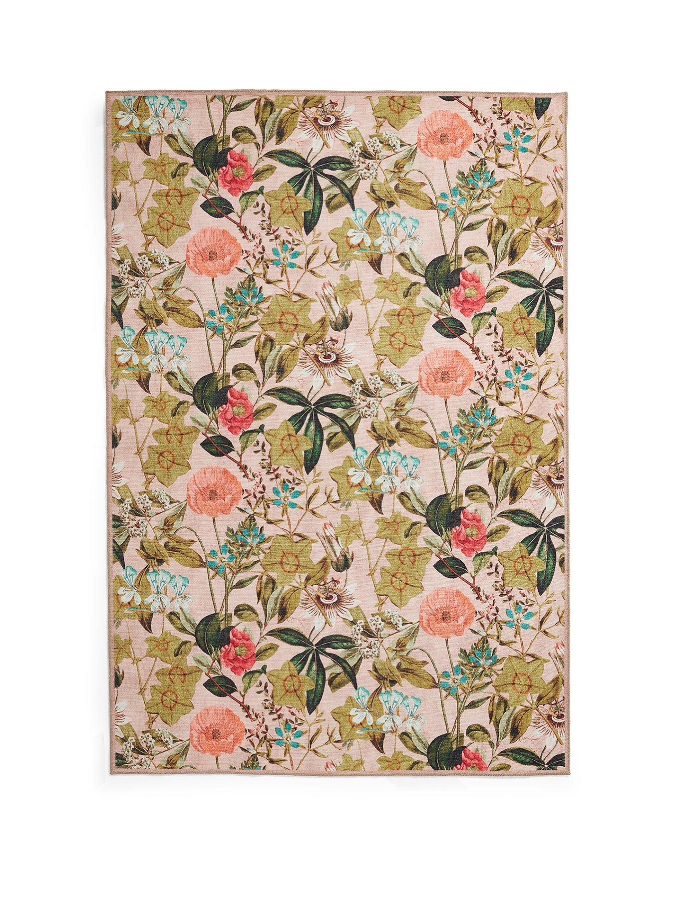 Image 2 of 5 of Clarke & Clarke Passiflora Blush Washable Rug