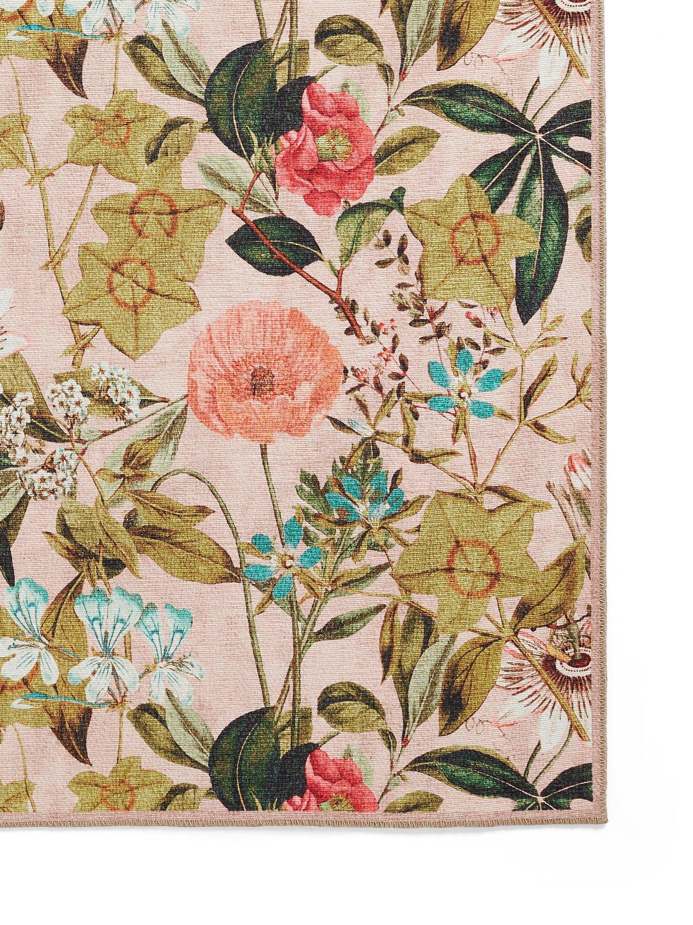 Image 3 of 5 of Clarke & Clarke Passiflora Blush Washable Rug