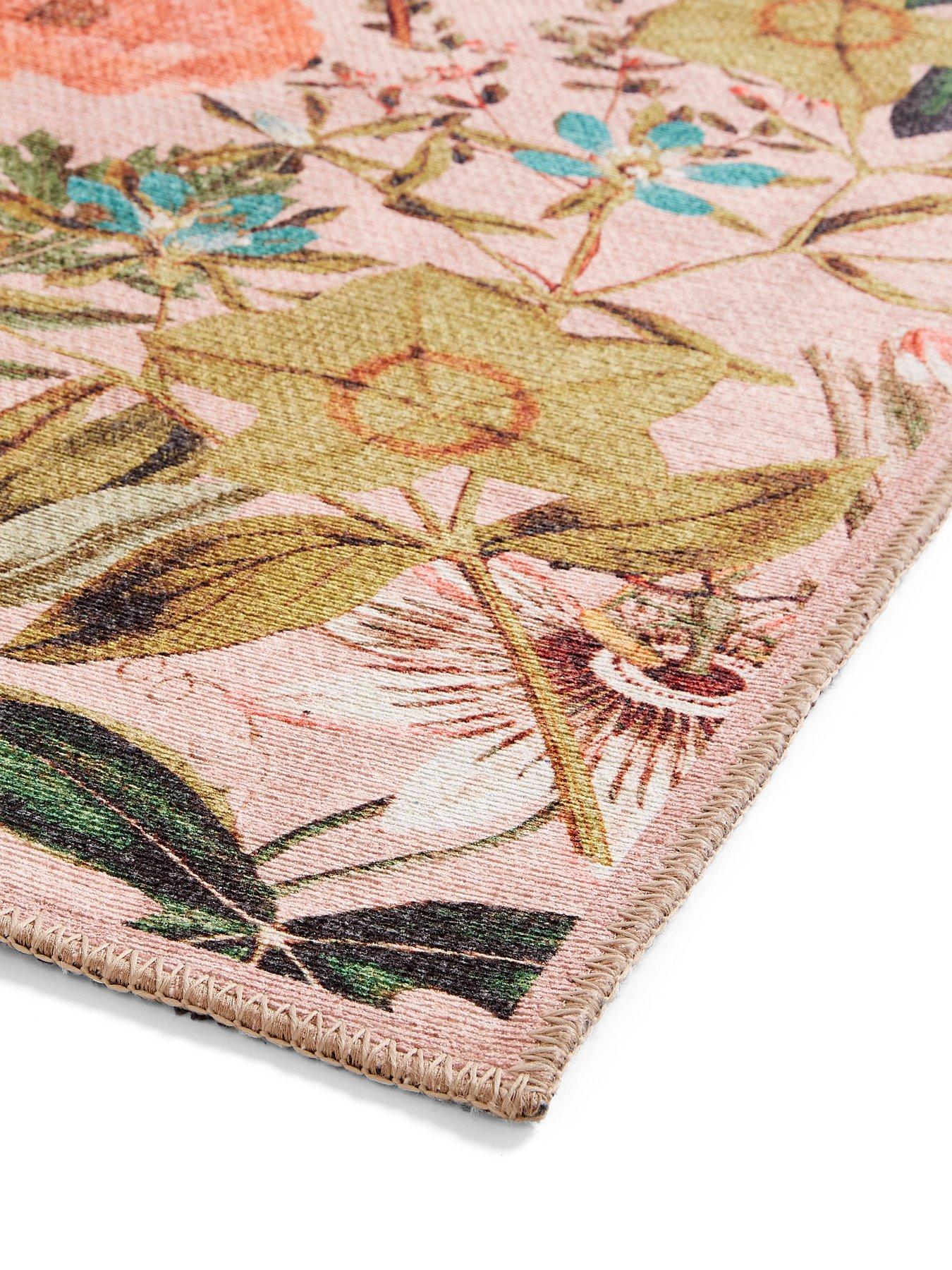Image 4 of 5 of Clarke & Clarke Passiflora Blush Washable Rug