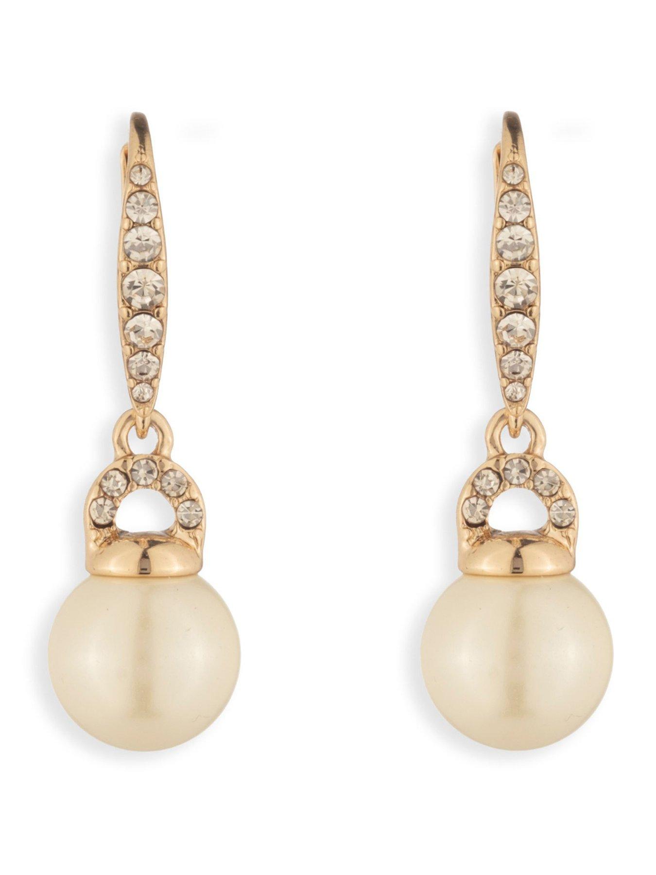 Lauren by Ralph Lauren Lauren Ralph Lauren Gold & Crystal Pearl Drop Earrings