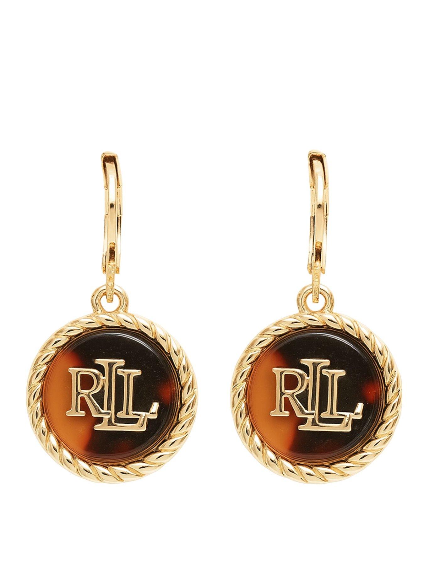 Lauren by Ralph Lauren Lauren Ralph Lauren Gold & Tort Logo Drop Earrings