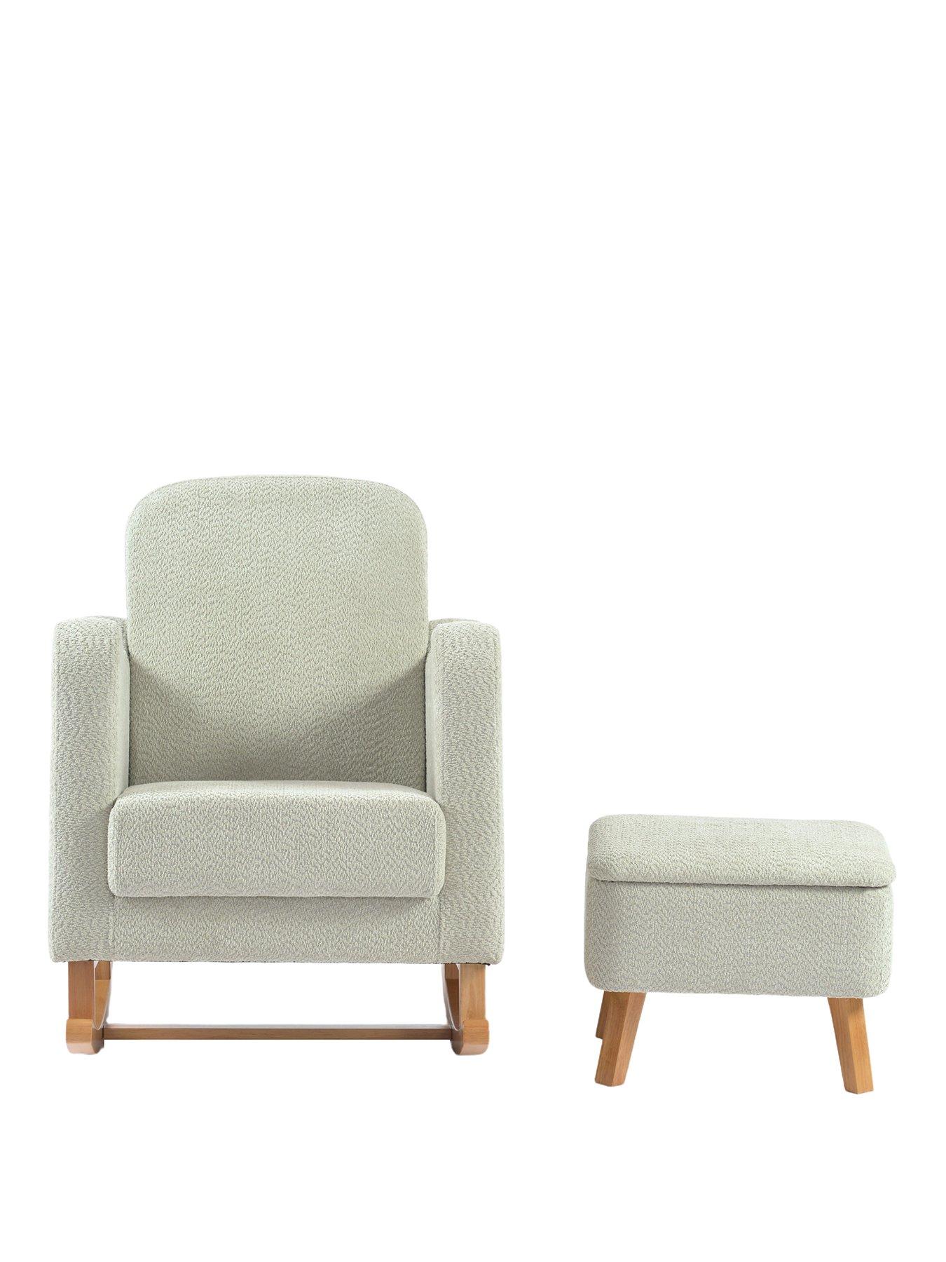 Image 2 of 6 of SOOTHER NURSING CHAIR & STOOL SAGE BOUCLE