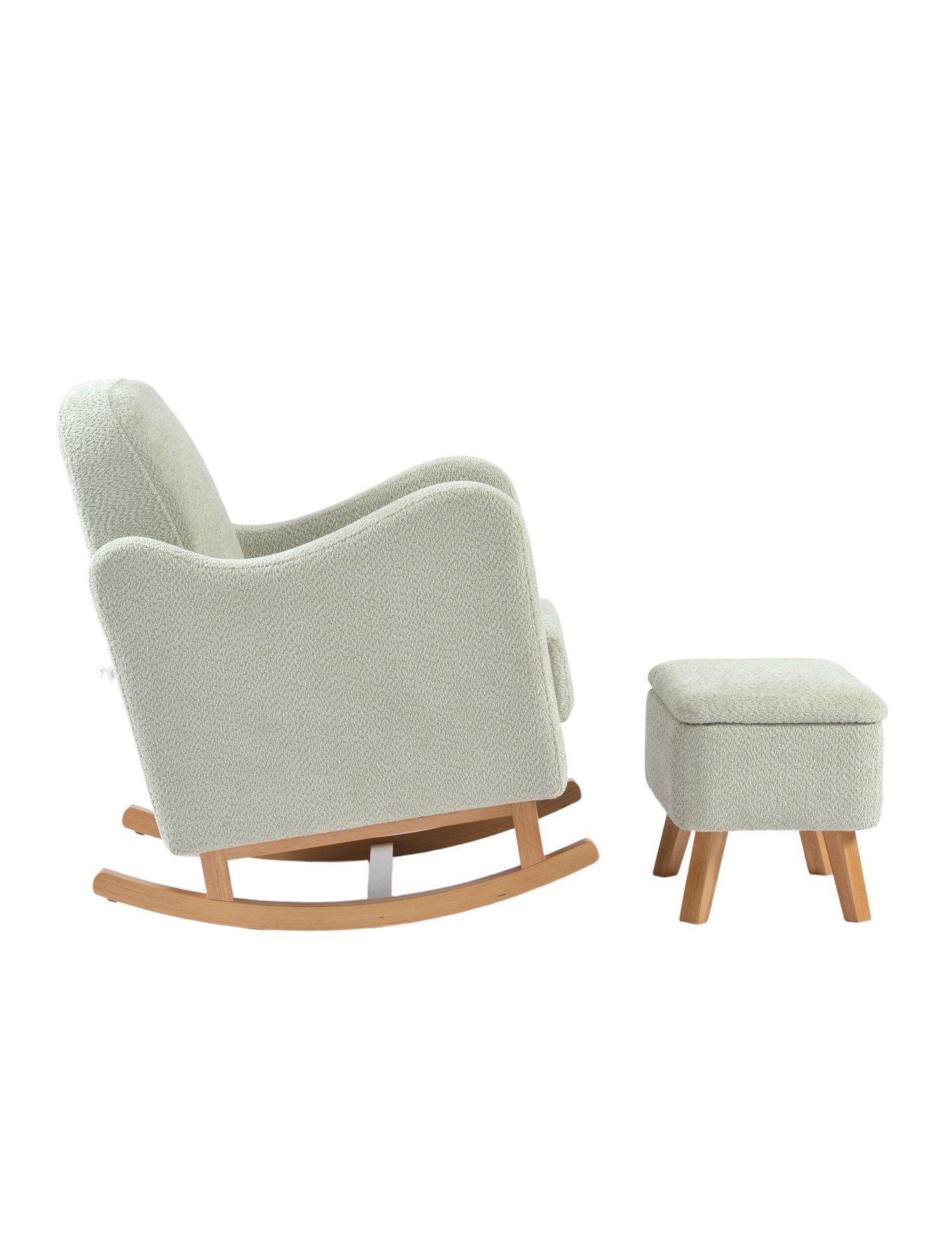 Image 4 of 6 of SOOTHER NURSING CHAIR & STOOL SAGE BOUCLE