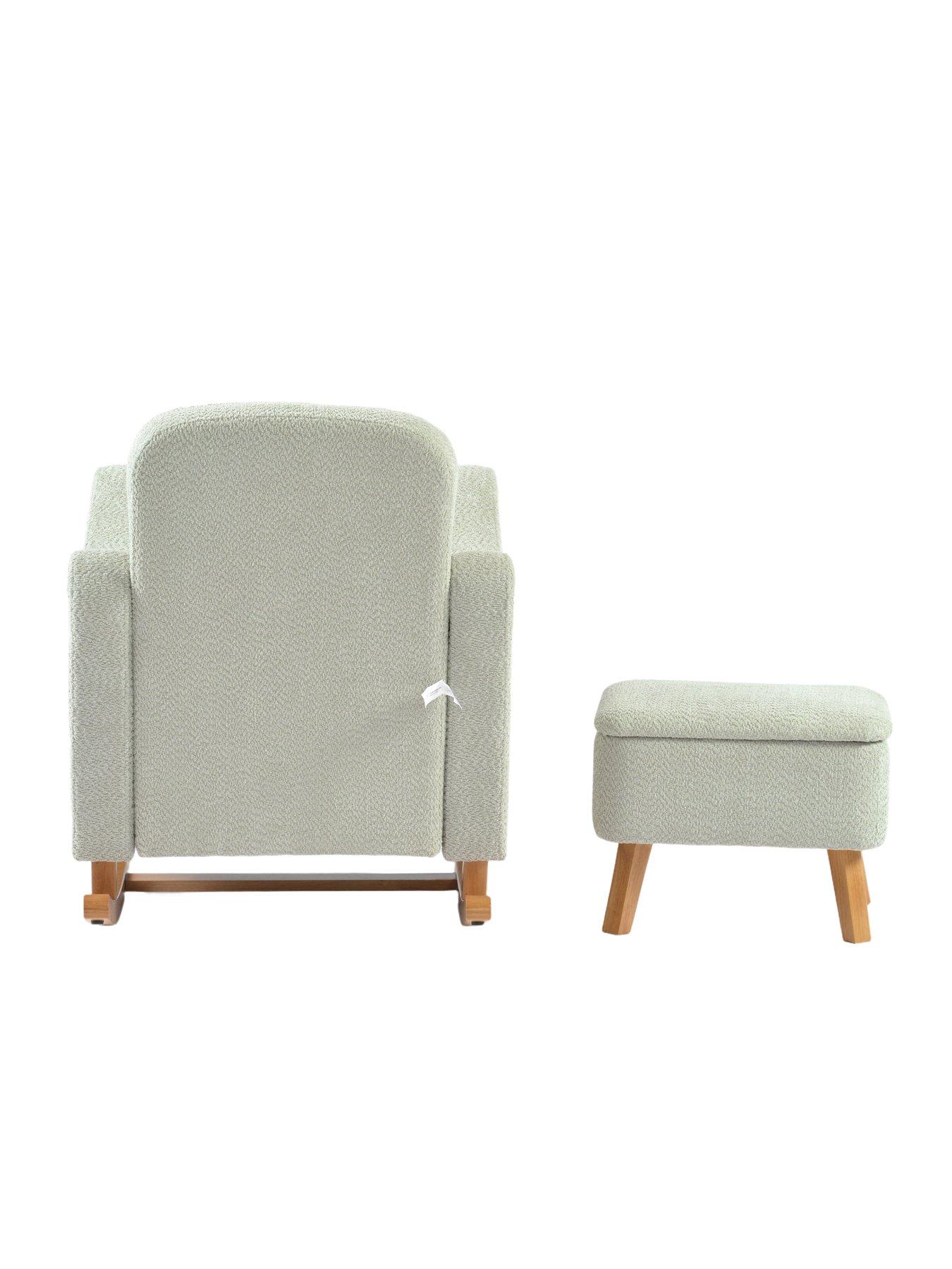 Image 5 of 6 of SOOTHER NURSING CHAIR & STOOL SAGE BOUCLE