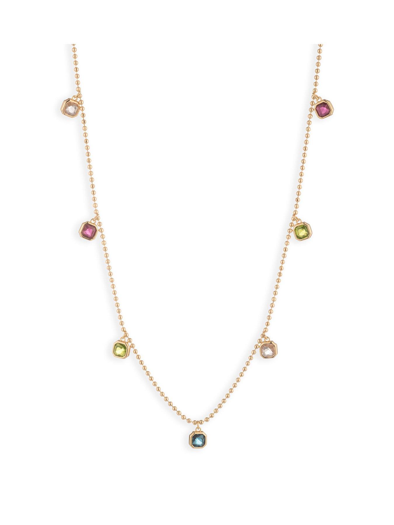 Image 1 of 4 of Lauren by Ralph Lauren Lauren Ralph Lauren Gold Tone & Multi Charm Necklace