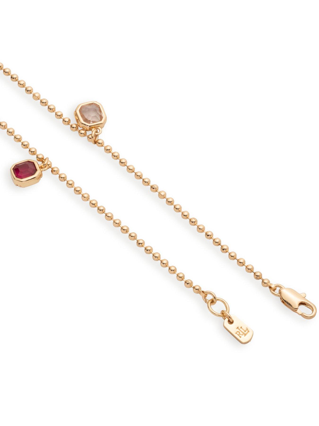 Image 3 of 4 of Lauren by Ralph Lauren Lauren Ralph Lauren Gold Tone & Multi Charm Necklace