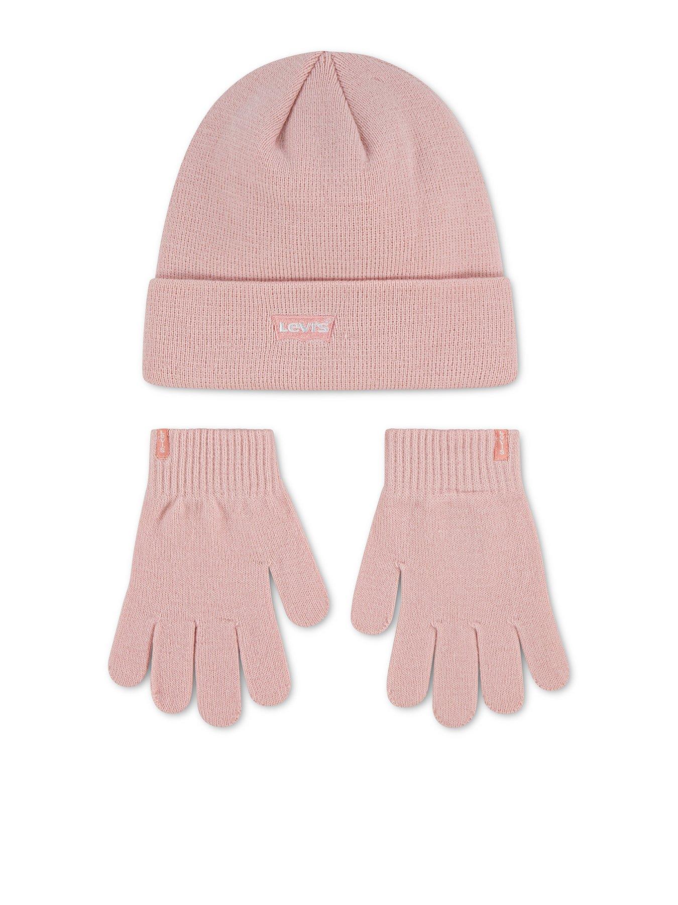 Image 1 of 4 of Levi's Girls 2 Piece Beanie Set - Pink