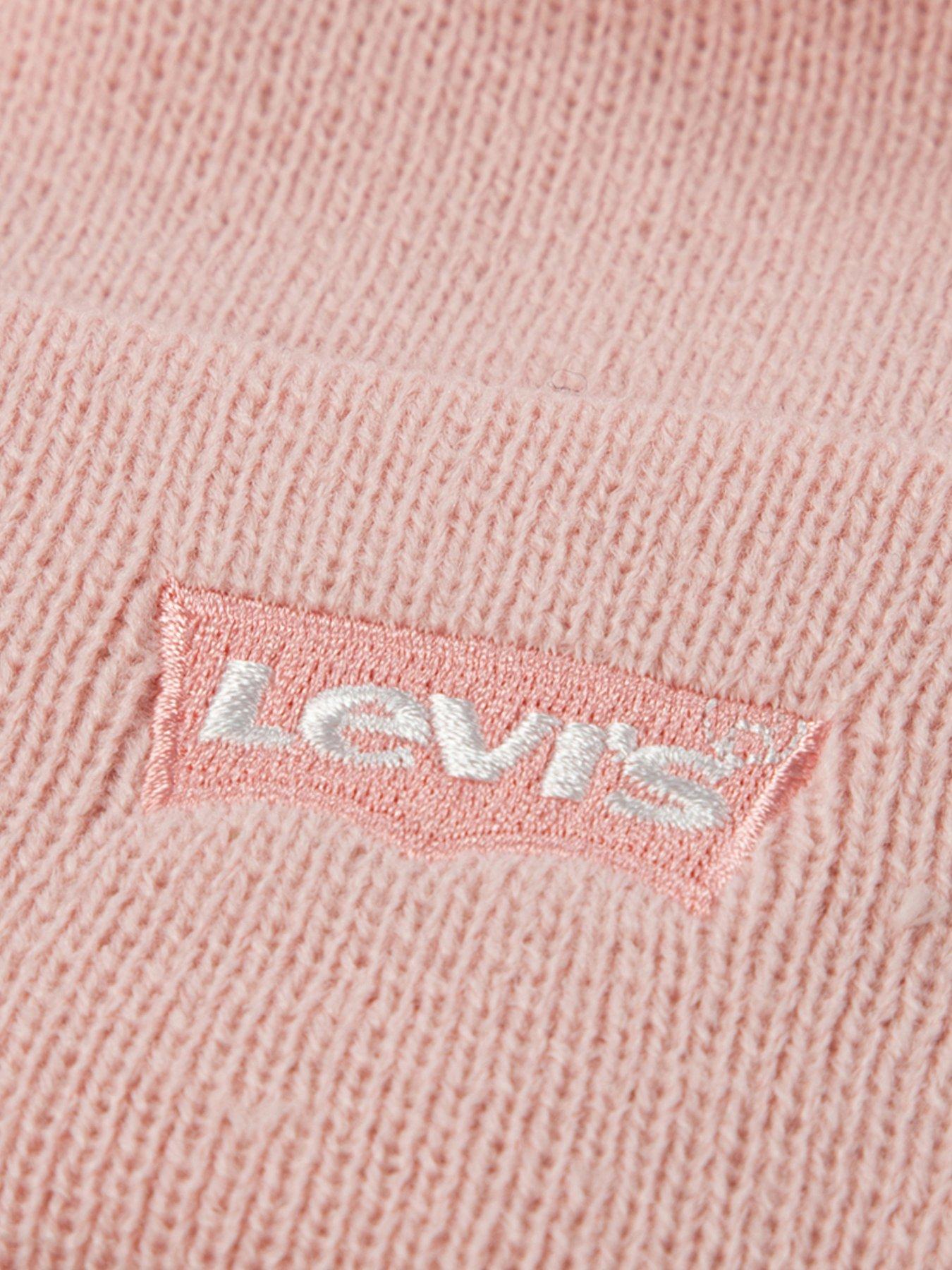 Image 4 of 4 of Levi's Girls 2 Piece Beanie Set - Pink
