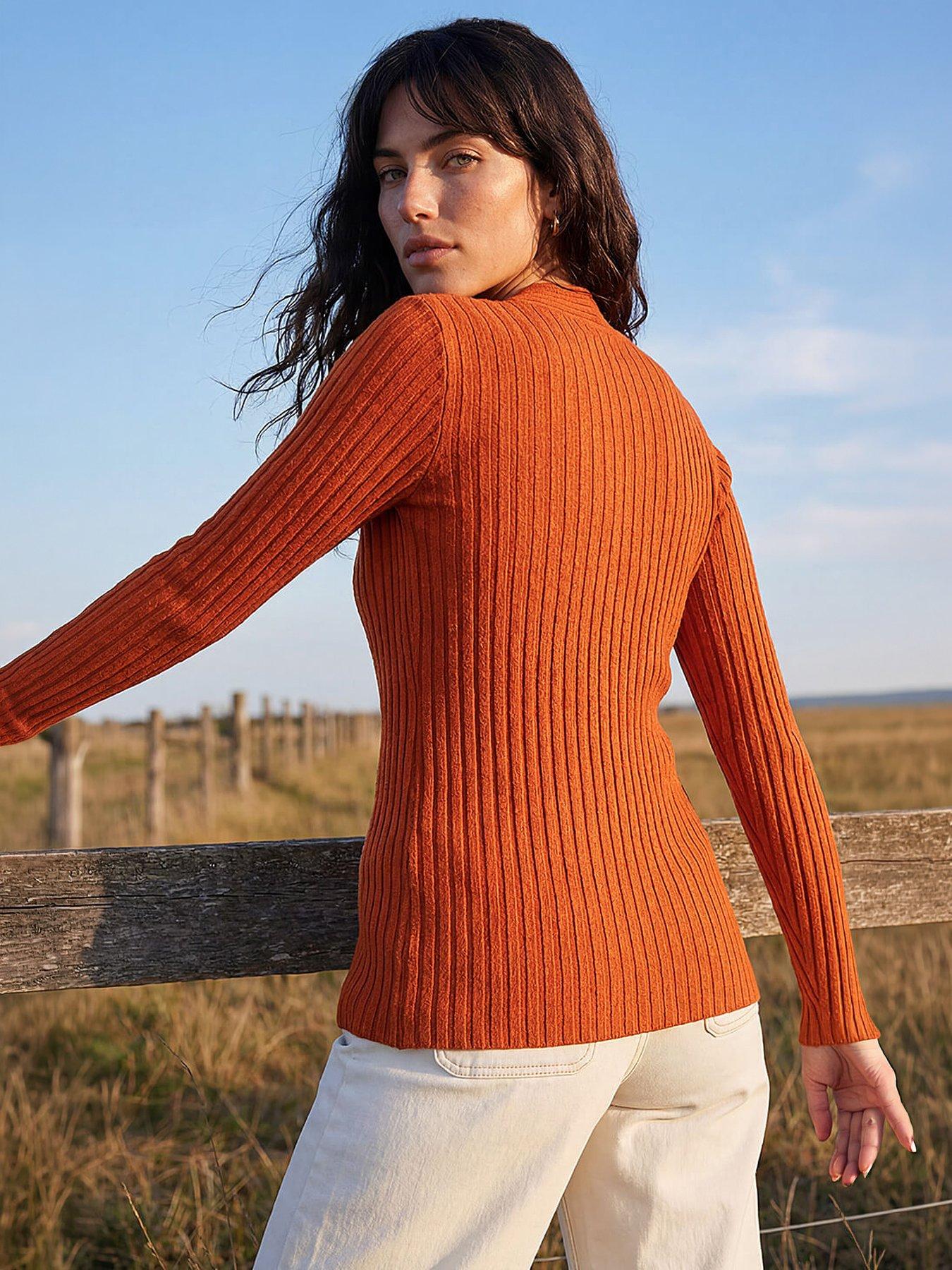 Image 3 of 4 of Roman Cable Rib Knit Jumper - Rust