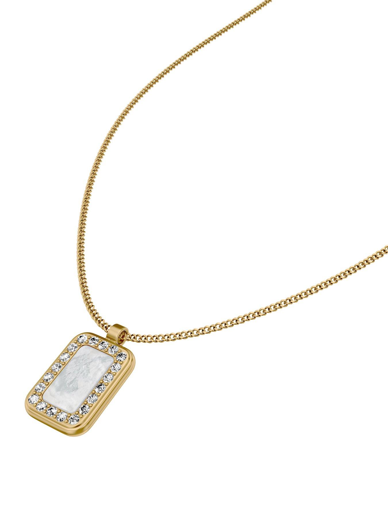 Image 2 of 7 of Fossil Raquel Mother-of-Pearl Pendant Necklace - Gold
