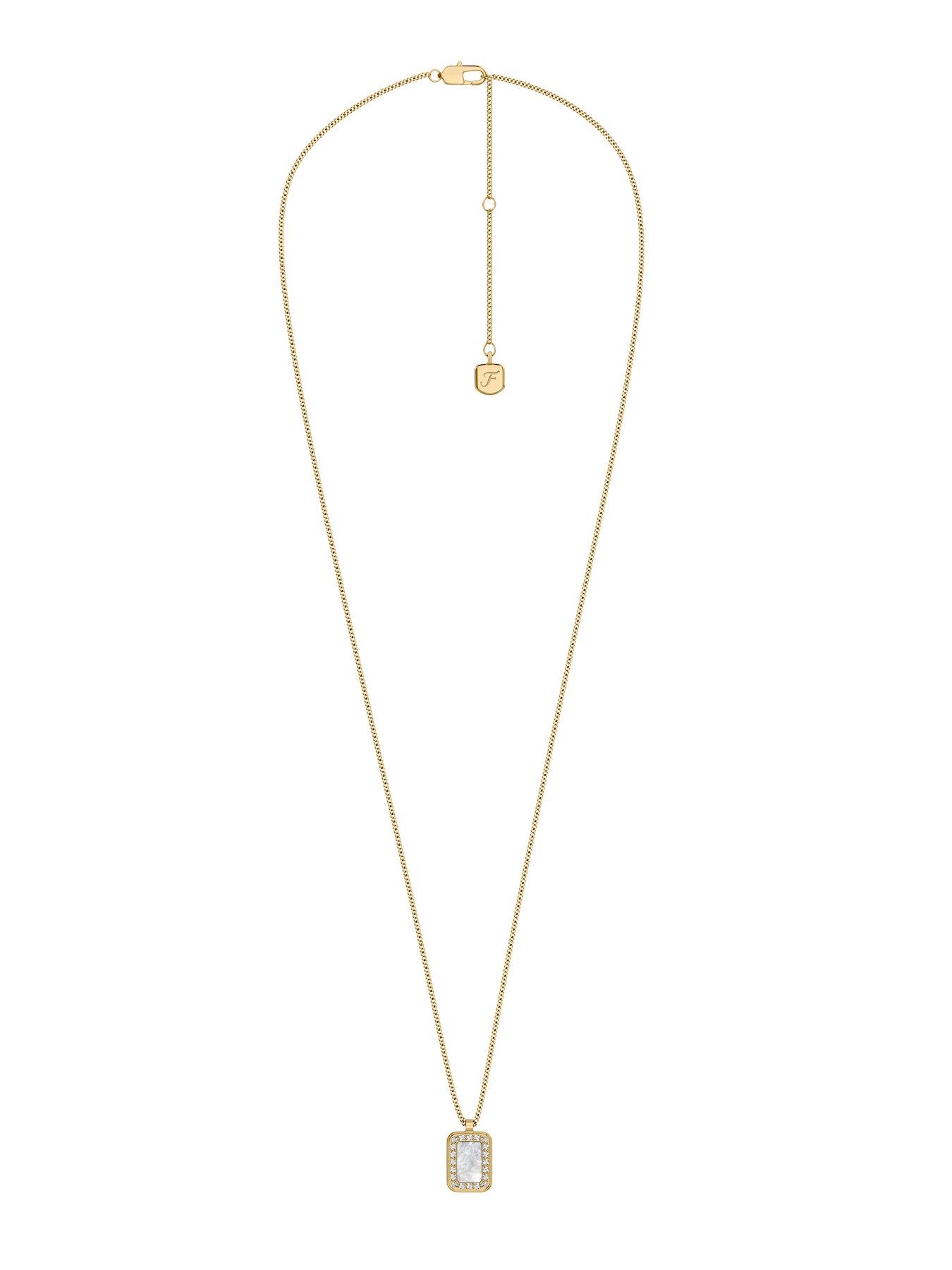 Image 4 of 7 of Fossil Raquel Mother-of-Pearl Pendant Necklace - Gold