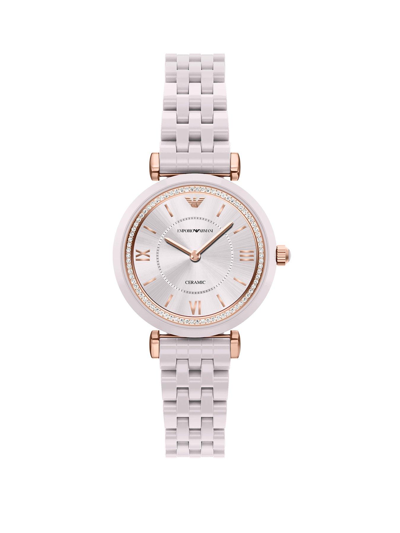 Emporio Armani Women's Two-Hand Nude Ceramic Watch, AR70019