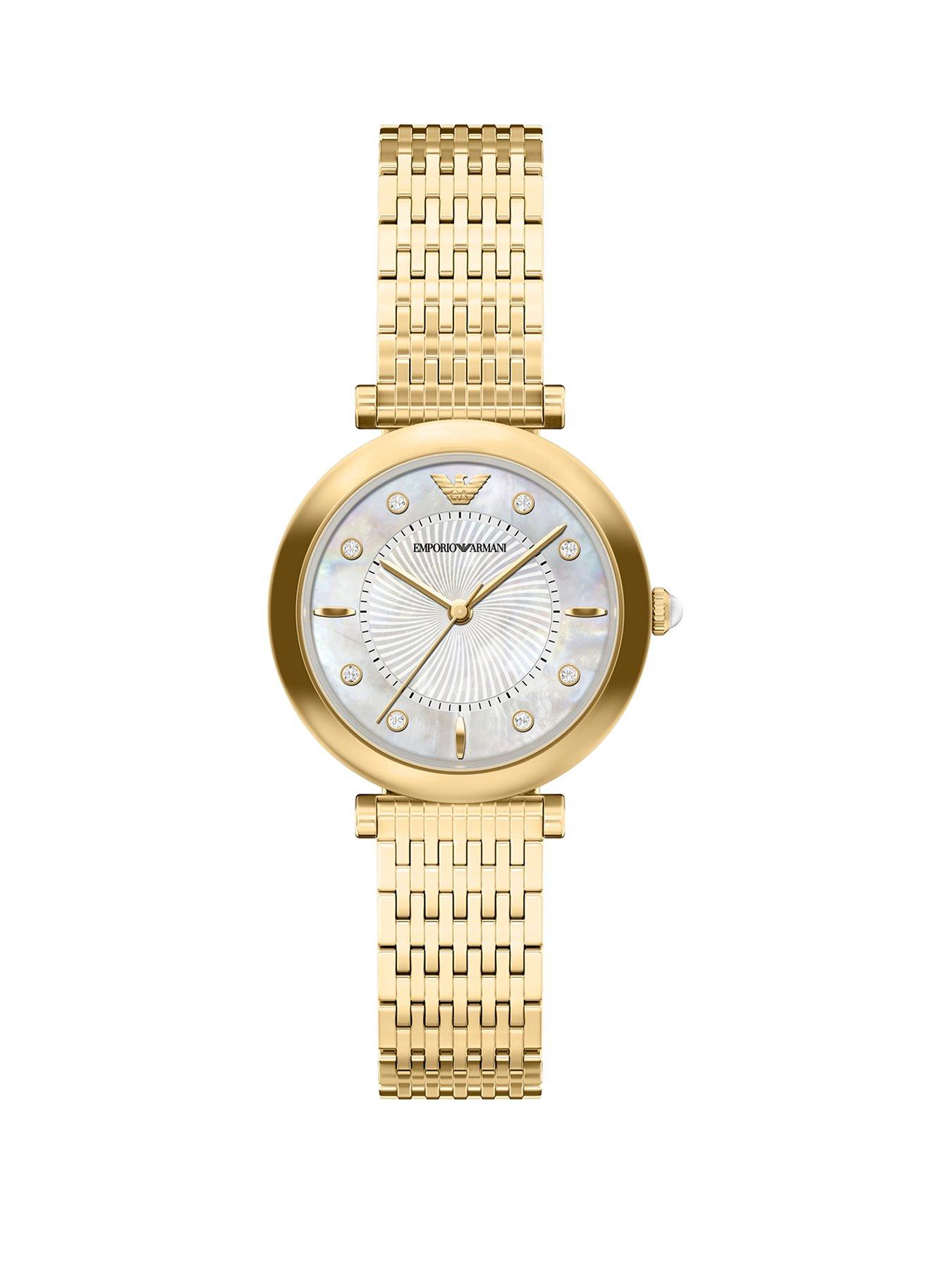 Emporio Armani Women's Archelia Three-Hand Gold-Tone Stainless Steel Watch, AR11809