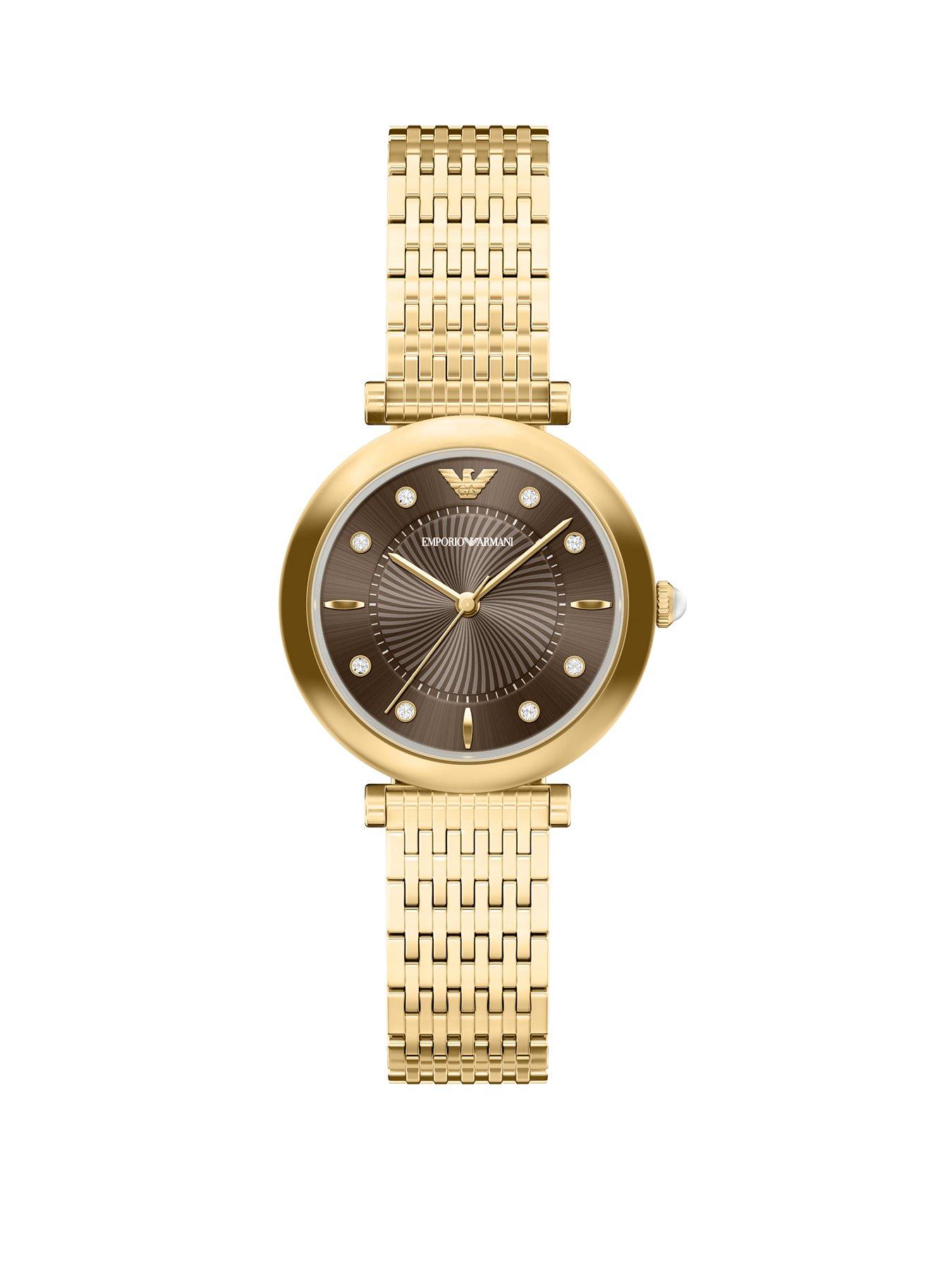 Emporio Armani Women's Archelia Three-Hand Gold-Tone Stainless Steel Watch, AR11810