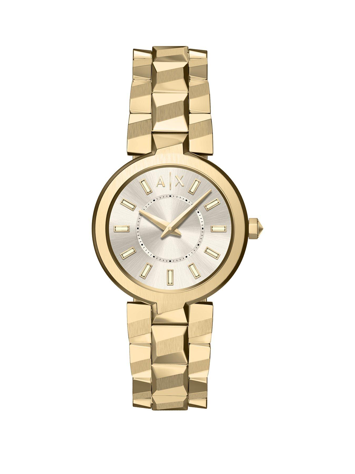 Armani Exchange Armani Exchange Women's Audora Two-Hand Gold-Tone Stainless Steel Watch, AX4409