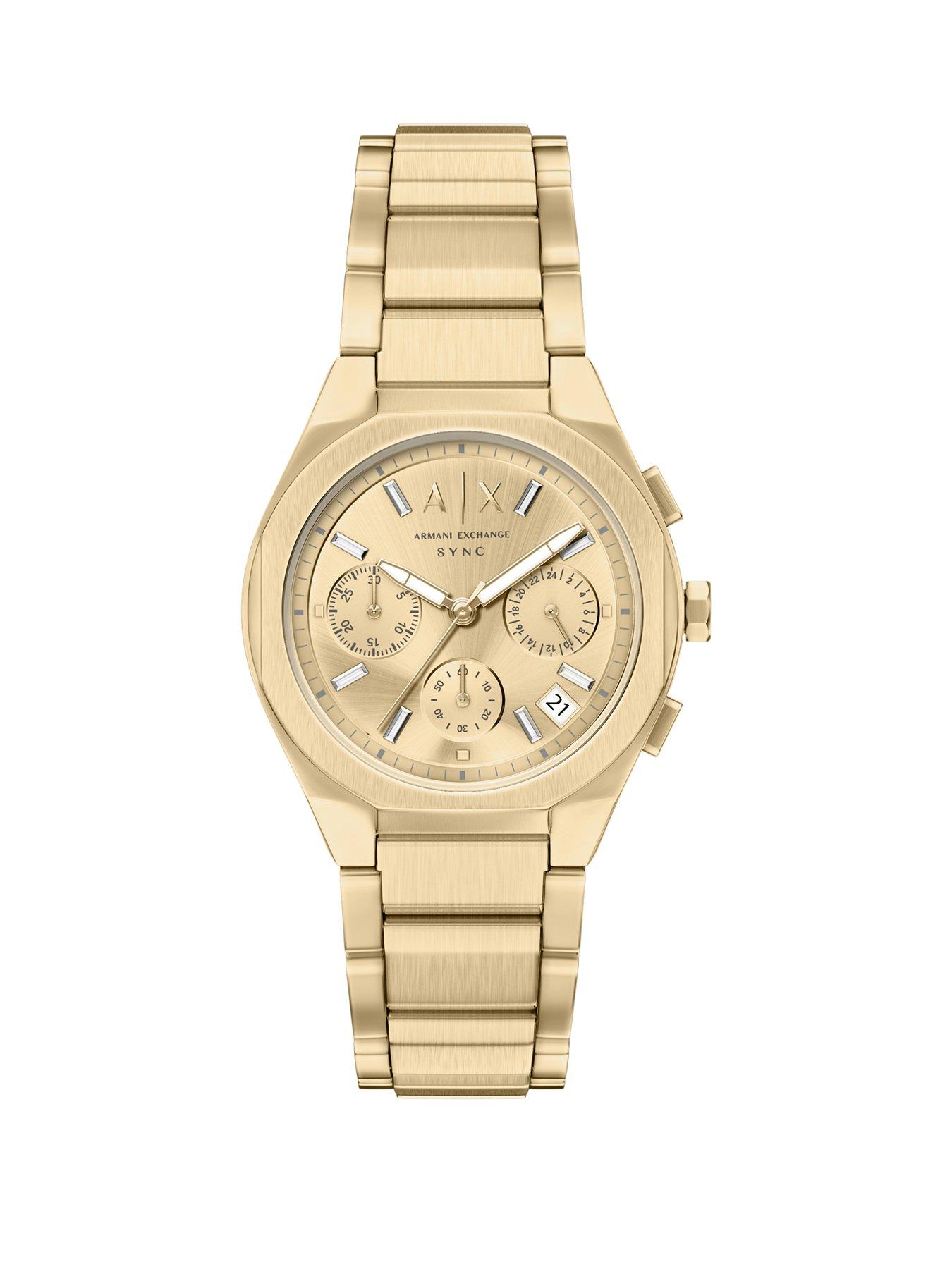 Image 1 of 7 of Armani Exchange Sync Chronograph Gold-Tone Stainless Steel Watch