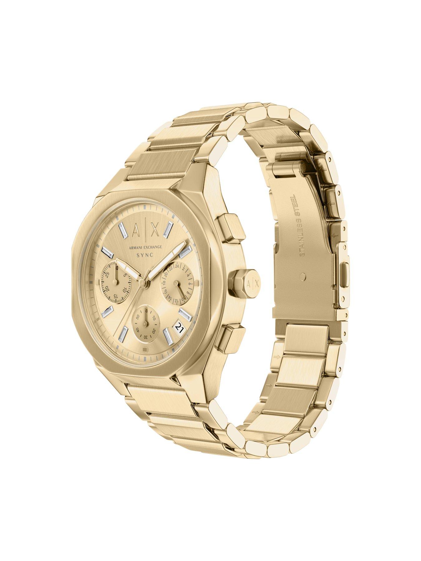 Image 6 of 7 of Armani Exchange Sync Chronograph Gold-Tone Stainless Steel Watch