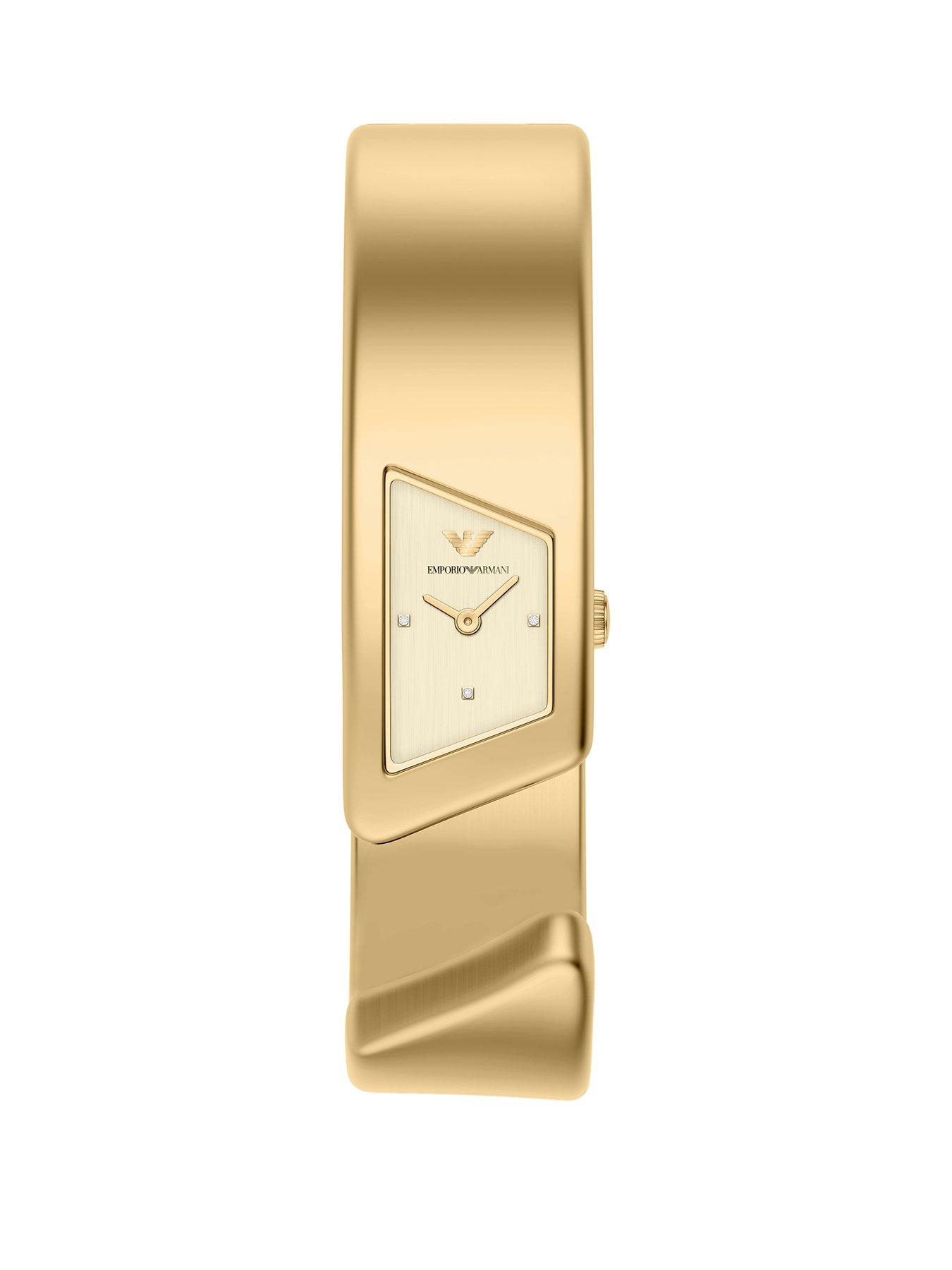 Image 1 of 7 of Emporio Armani Two-Hand Gold-Tone Stainless Steel Watch