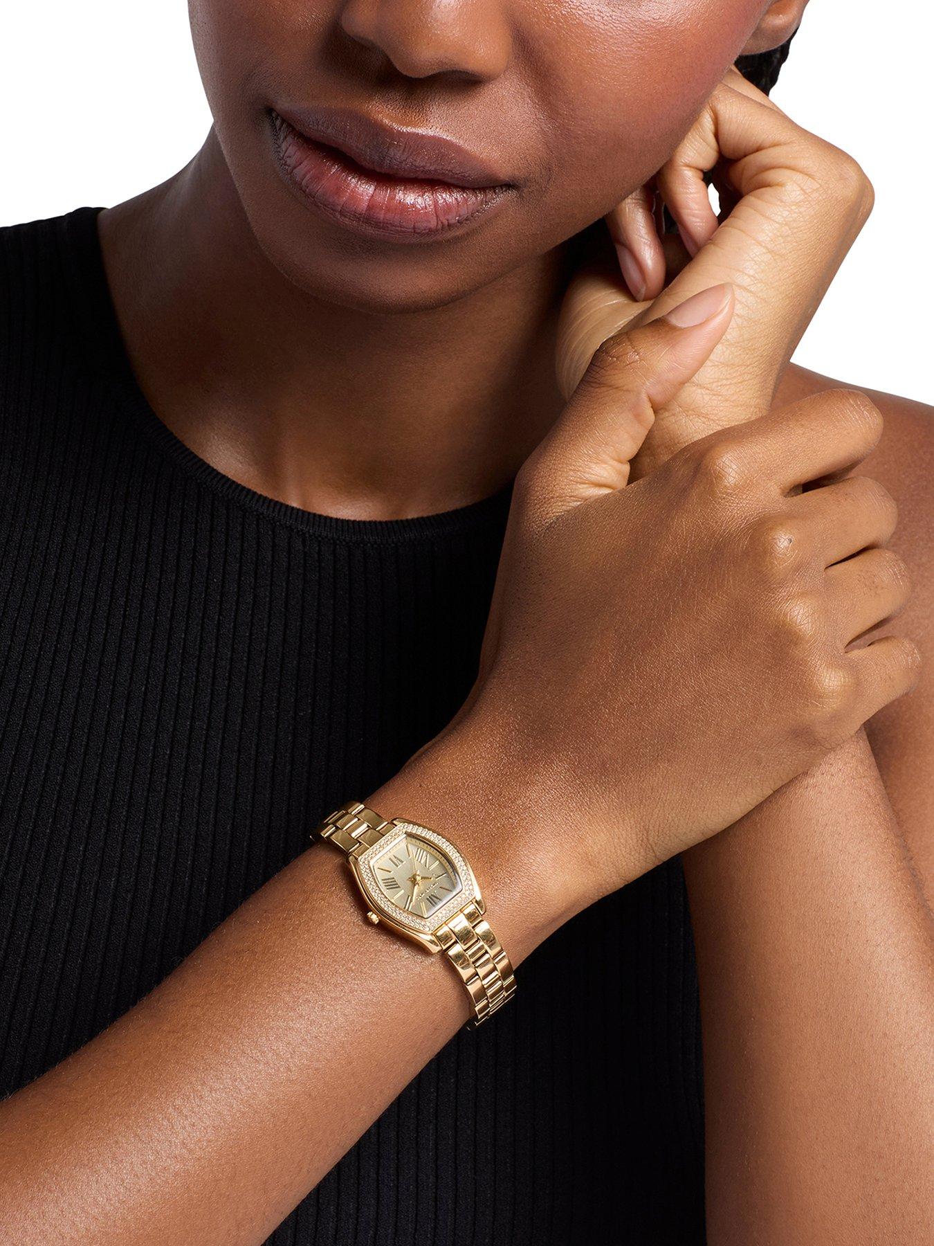Michael Kors Michael Kors Women's Chelsea Three-Hand Gold-Tone Stainless Steel Watch, MK7618