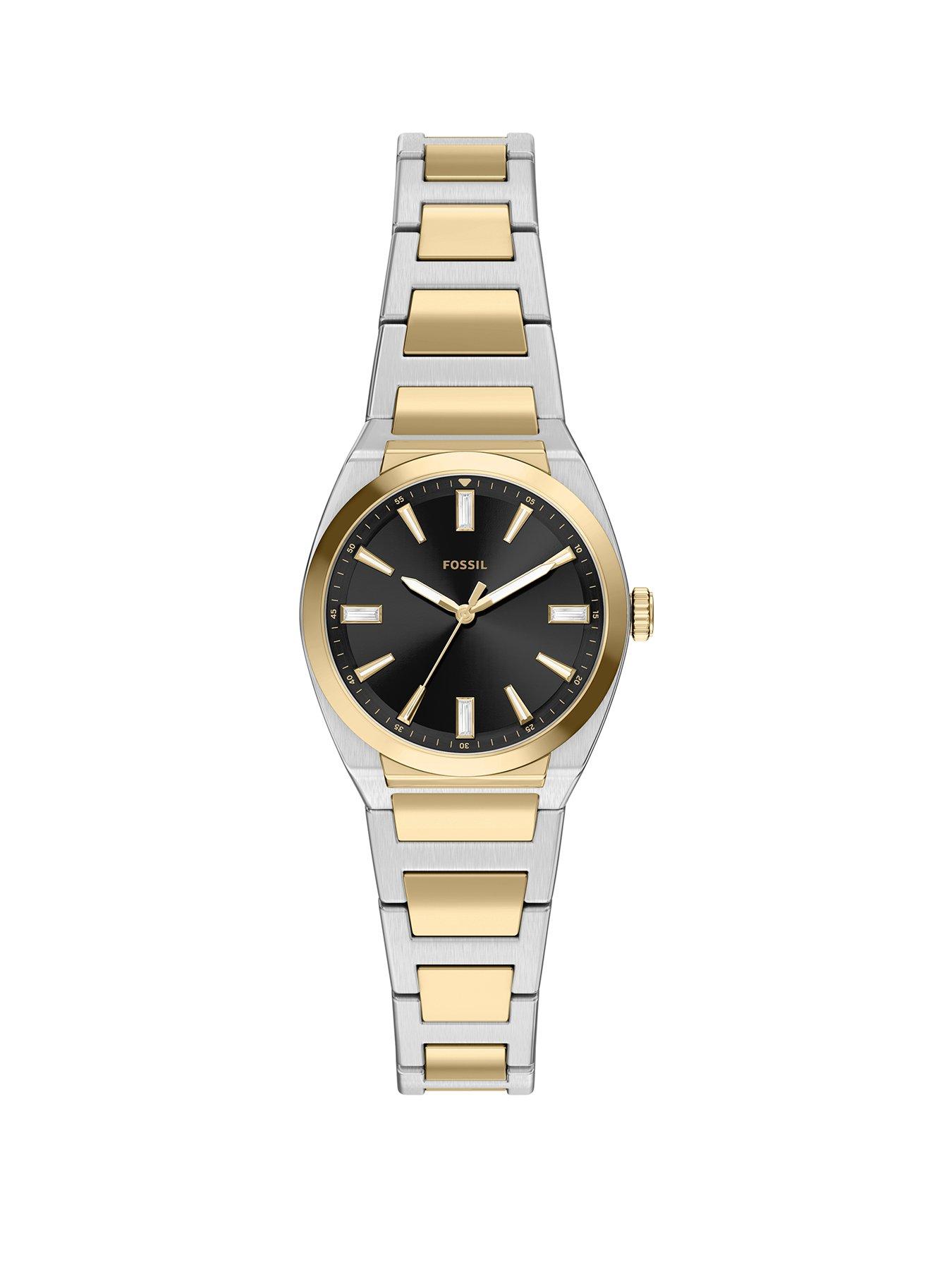 Fossil Fossil Women's Everett Three-Hand Two-Tone Stainless Steel Watch, ES5495