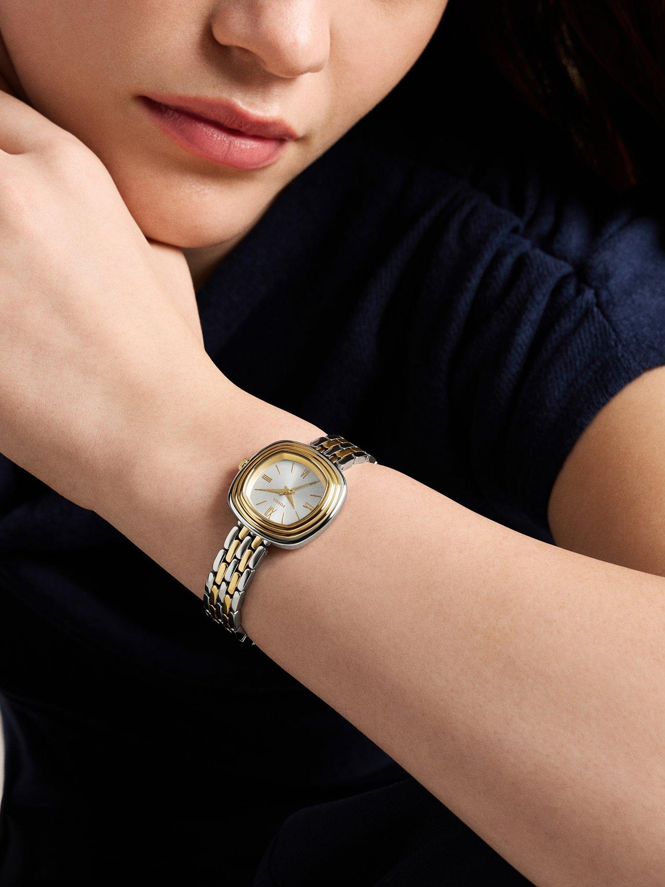 Image 7 of 7 of Fossil Fossil Women's Genevive Three-Hand Two-Tone Stainless Steel Watch, ES5509