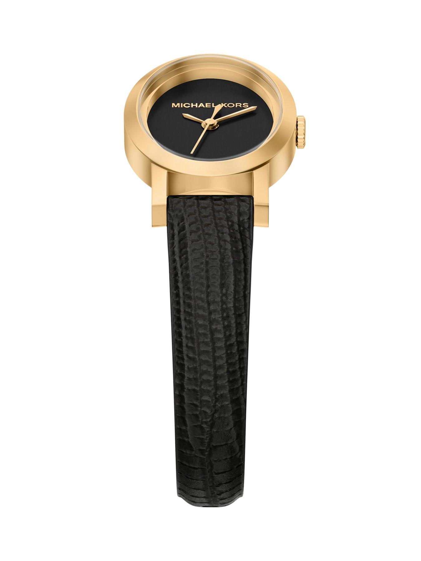 Image 6 of 7 of Michael Kors Women's Maude Three-Hand Black Leather Watch, MK7585