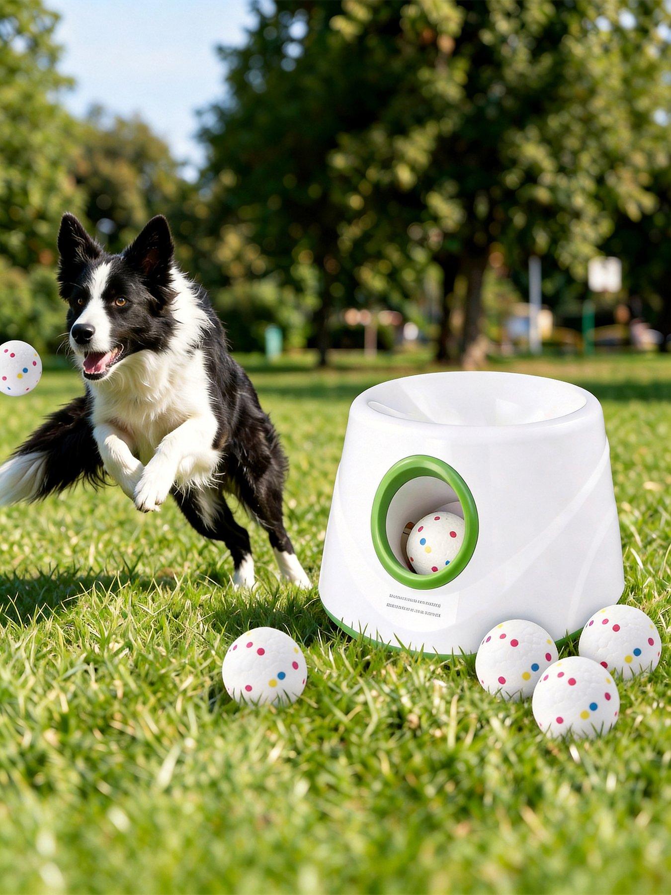 Living And Home Automatic Dog Ball Launcher With 6 Soft Etpu Balls in One Colour