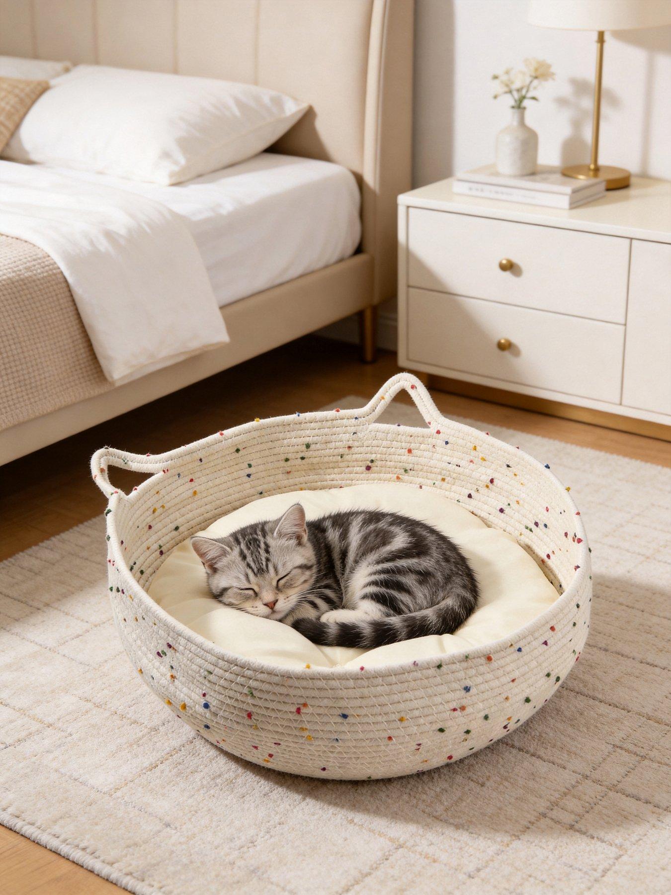 Image 5 of 7 of Living and Home Large Cotton Yarn Cat Scratching bed