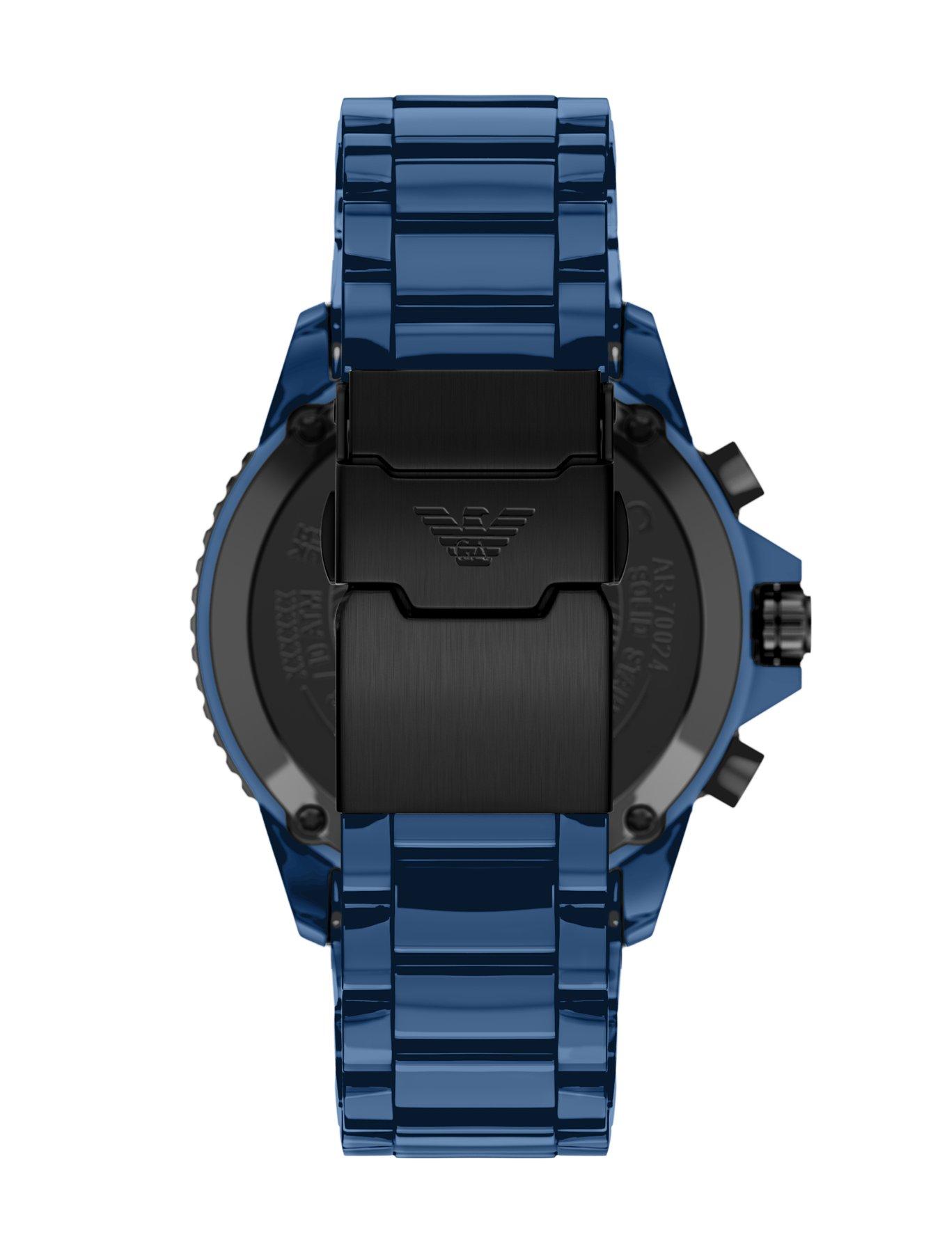 Image 2 of 7 of Emporio Armani World Explorer Men's Chronograph Blue Ceramic Watch, AR70024