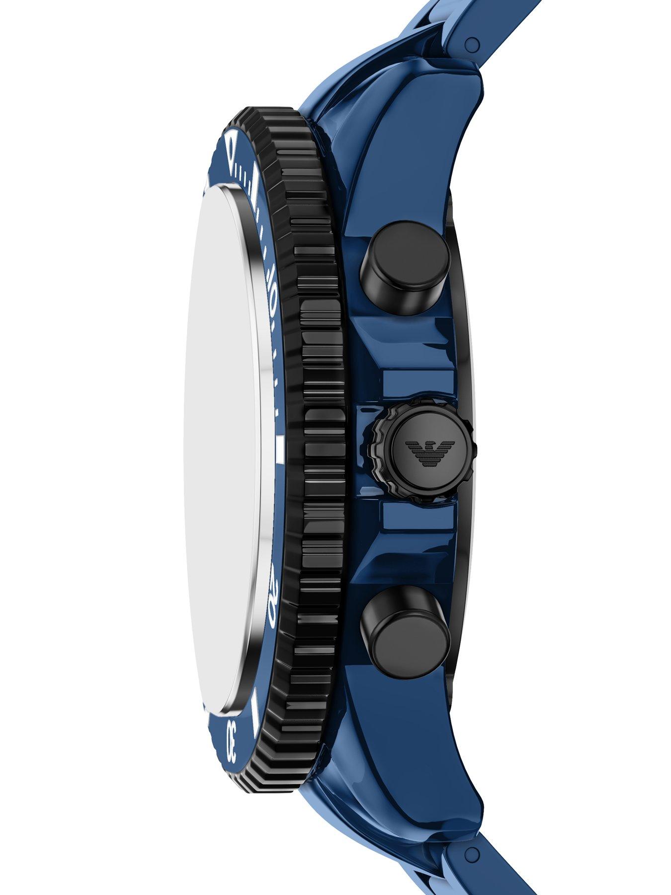 Image 5 of 7 of Emporio Armani World Explorer Men's Chronograph Blue Ceramic Watch, AR70024