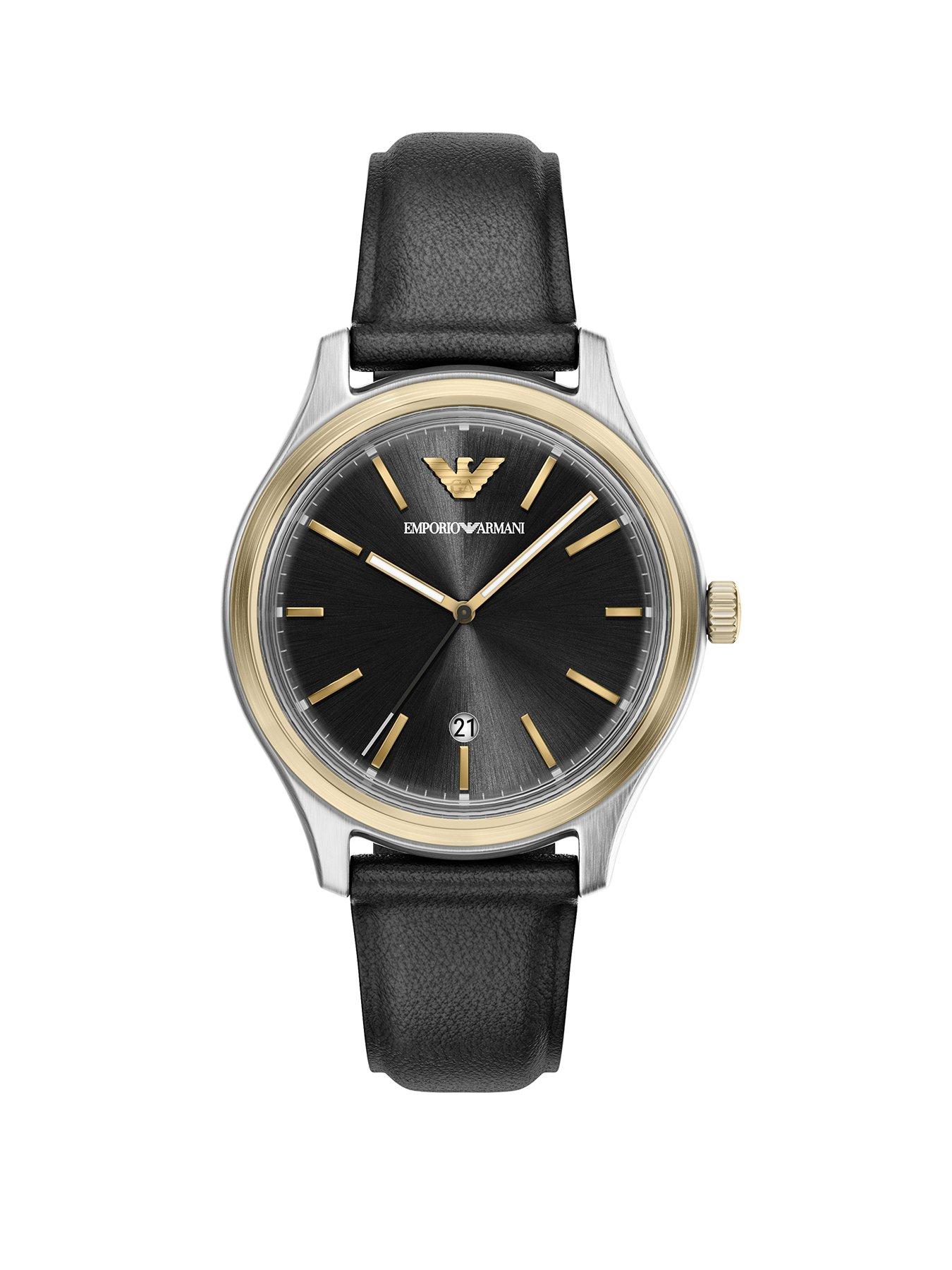 Emporio Armani Men's Three-Hand Date Leather Watch, AR11834