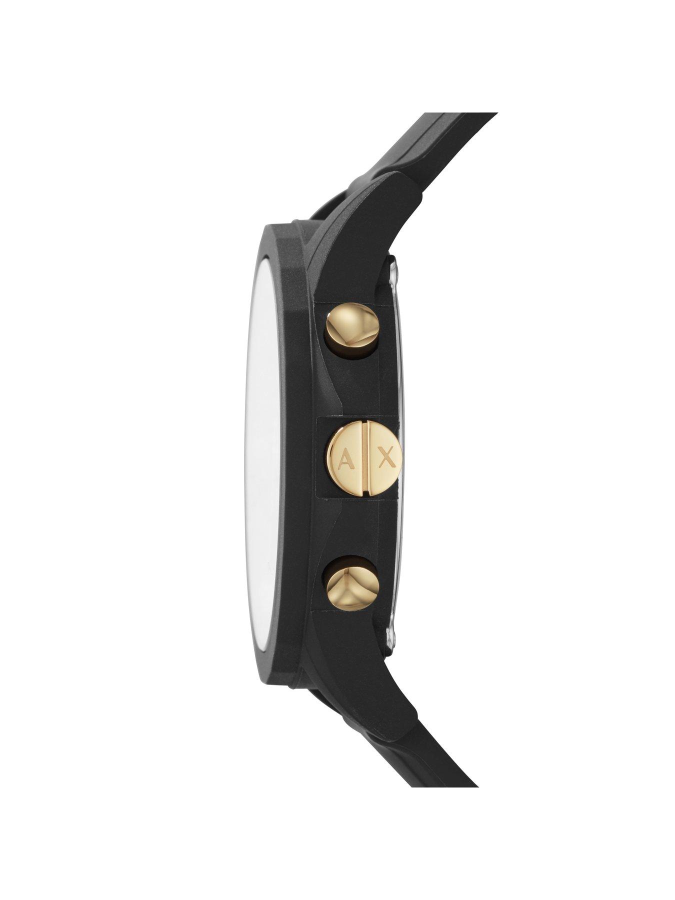 Image 4 of 6 of Armani Exchange Men's Chronograph, Black Silicone Watch, AX7105
