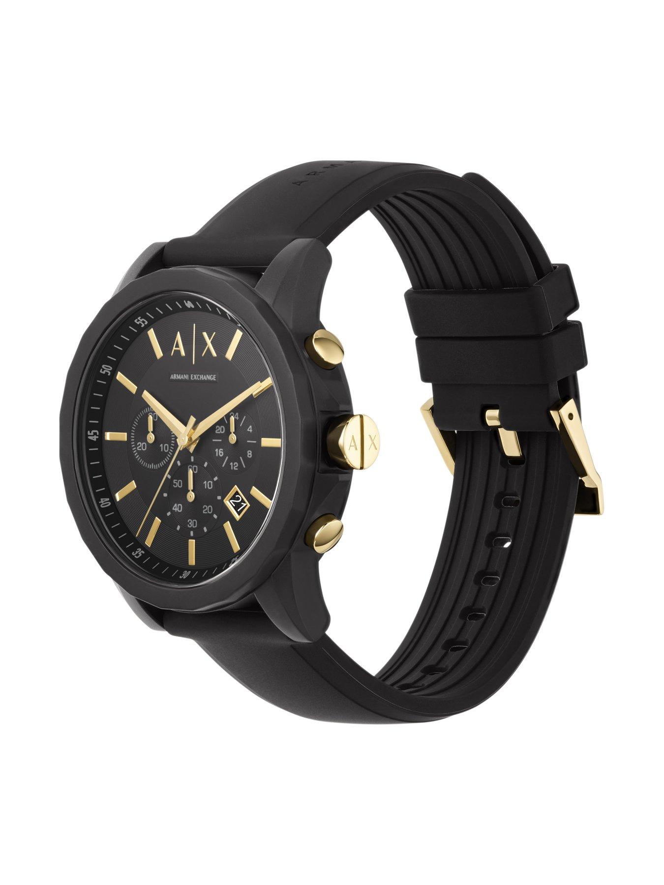 Image 5 of 6 of Armani Exchange Men's Chronograph, Black Silicone Watch, AX7105