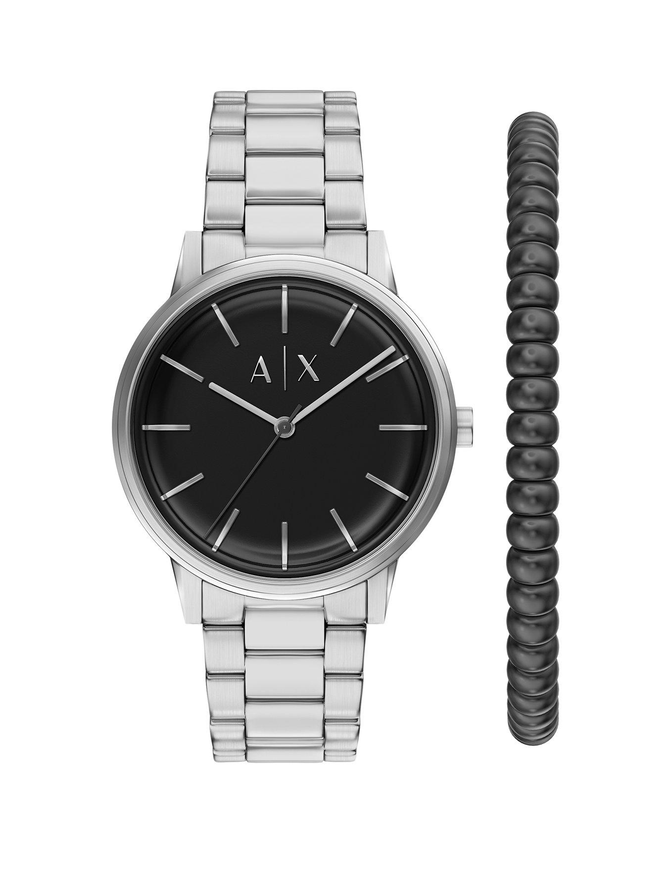 Armani Exchange Armani Exchange Men's Three-Hand Stainless Steel Watch and Bracelet Set, AX7182SET