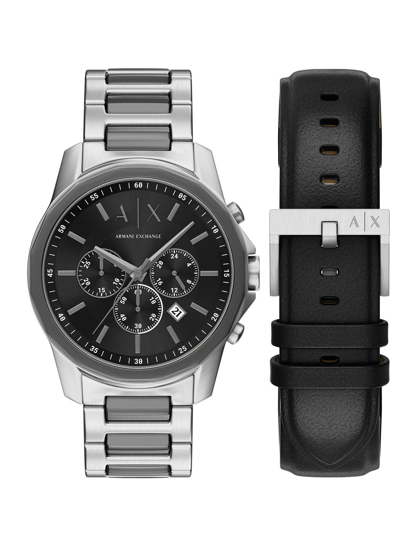 Armani Exchange Armani Exchange Men's Chronograph Two-Tone Stainless Steel Watch and Interchangeable Strap Set, AX7181SET
