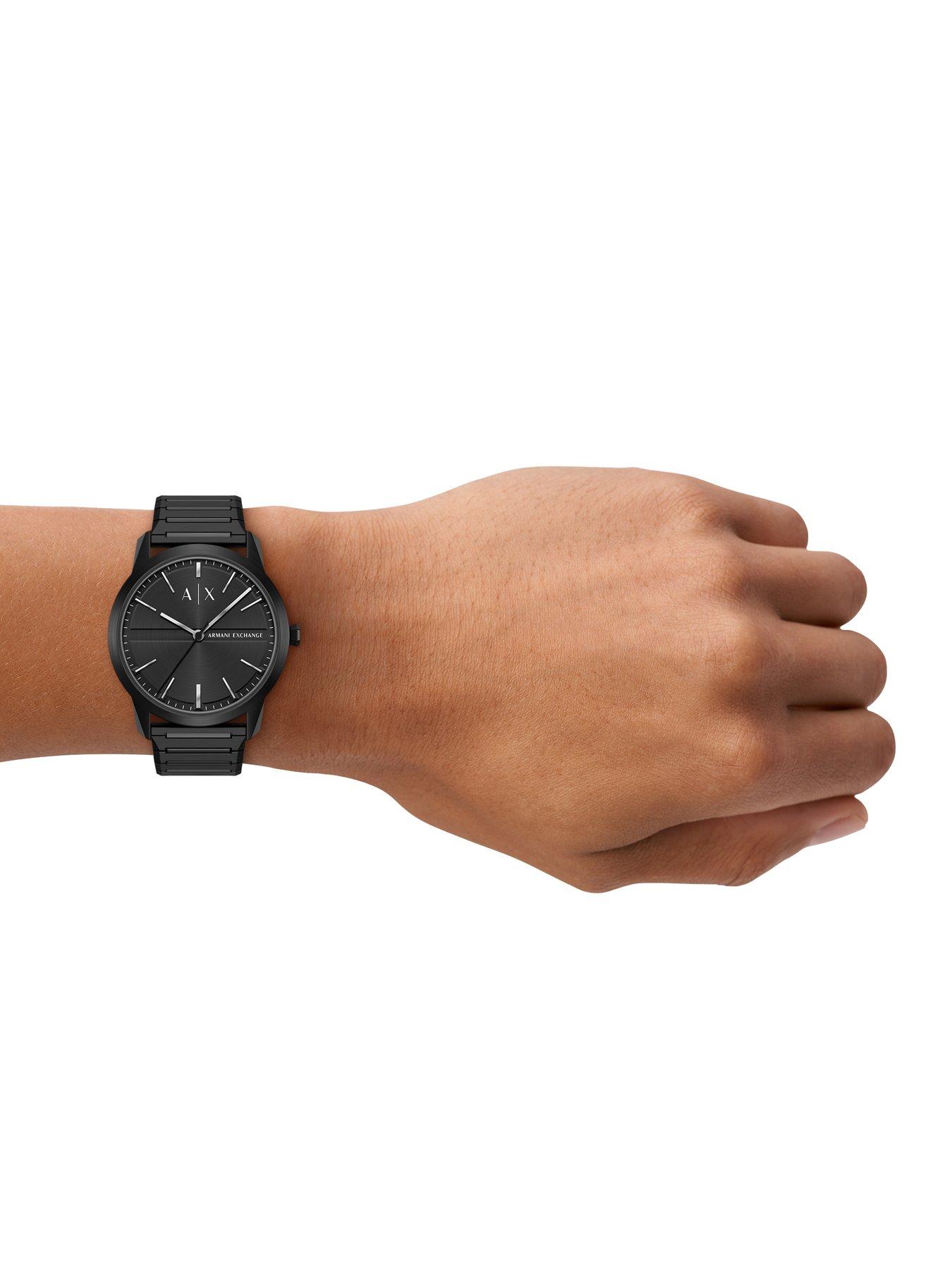 Image 3 of 7 of Armani Exchange Men's Three-Hand Black Stainless Steel Watch, AX2651