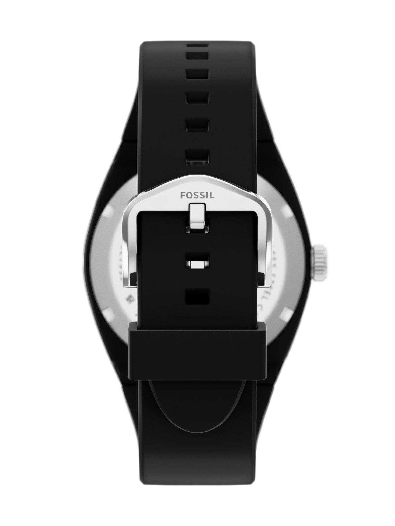 Image 2 of 7 of Fossil Men's Everett Three-Hand Black Silicone Watch, FS6175