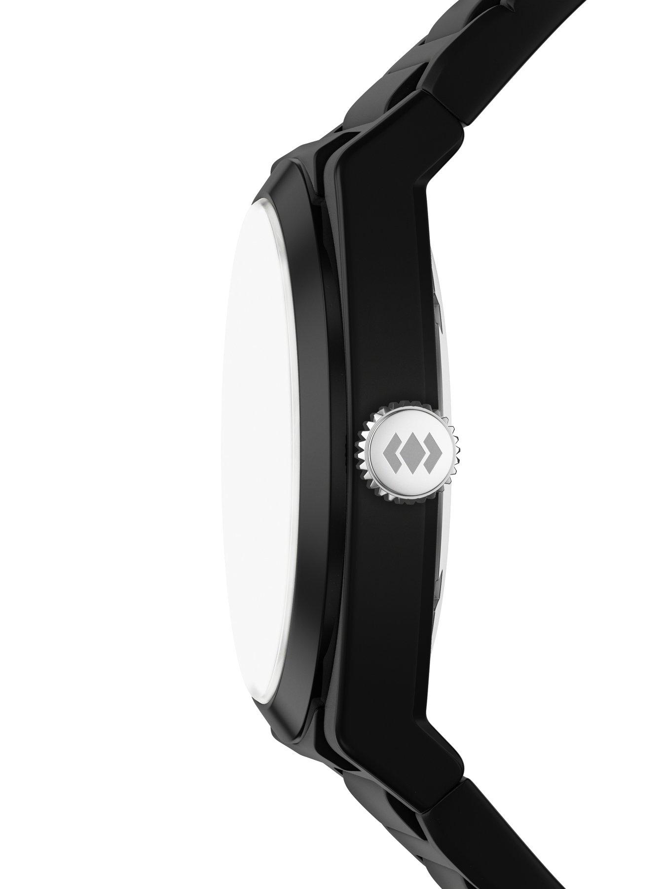Image 4 of 7 of Fossil Men's Everett Three-Hand Black Silicone Watch, FS6175