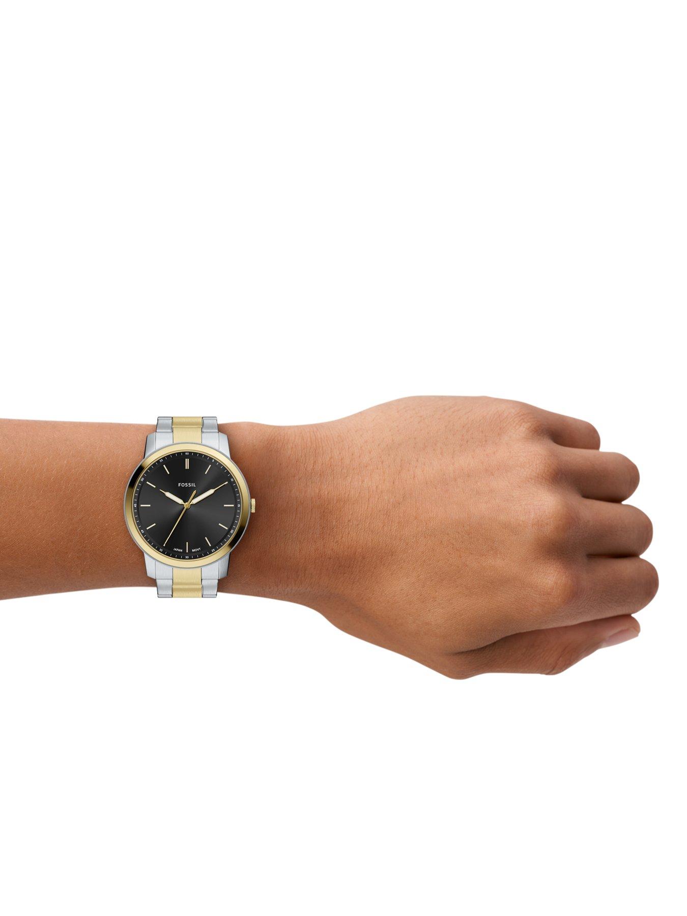 Image 3 of 7 of Fossil Fossil Men's Minimalist Three-Hand Two-Tone Stainless Steel Watch, FS6182