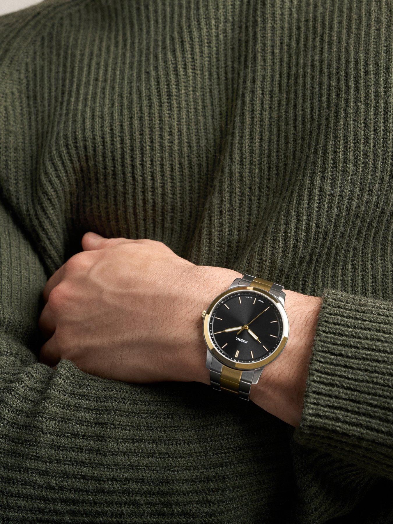 Image 7 of 7 of Fossil Fossil Men's Minimalist Three-Hand Two-Tone Stainless Steel Watch, FS6182