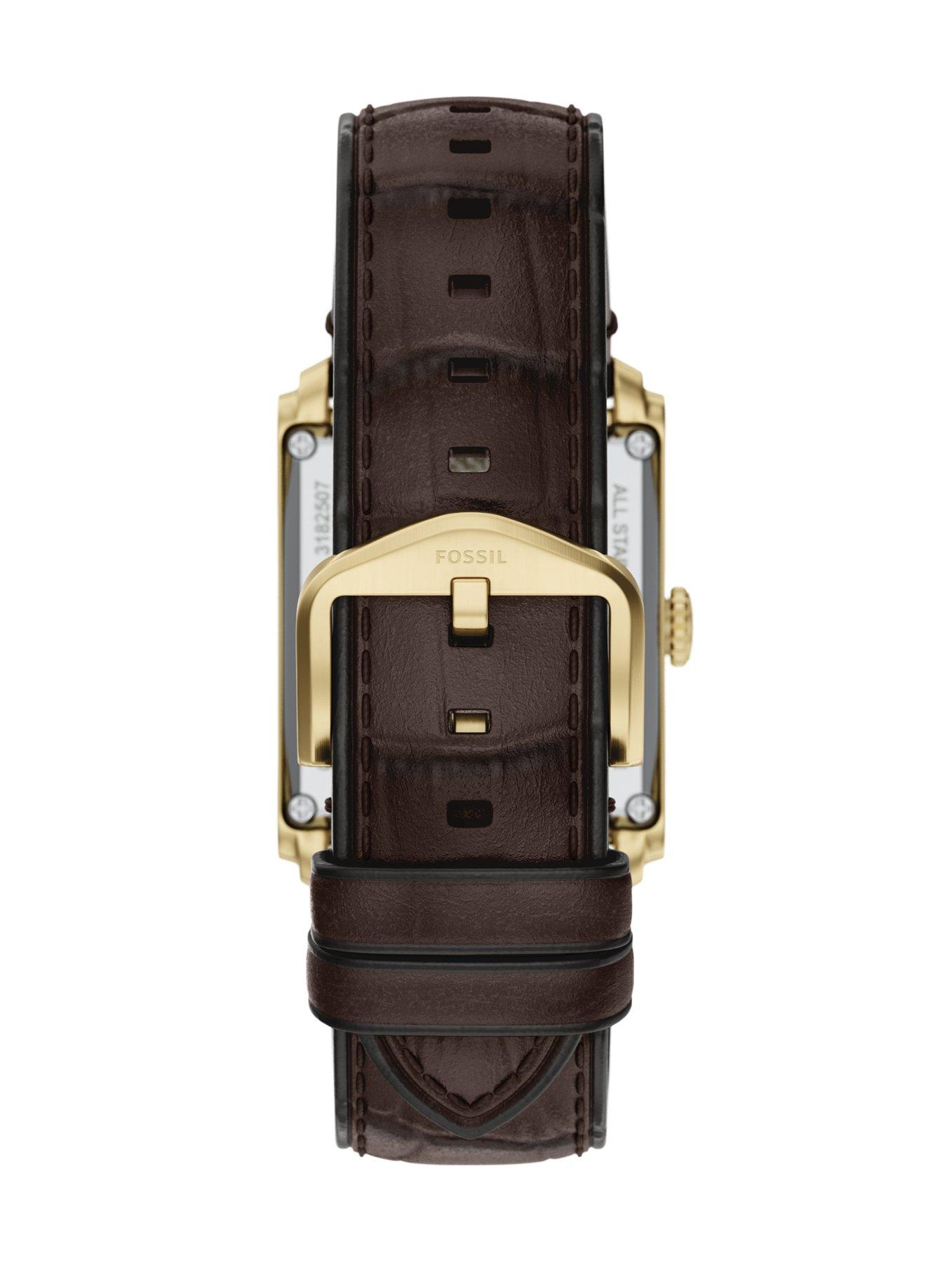 Image 2 of 7 of Fossil Men's Carraway Automatic Brown Croco Leather Watch, ME3281