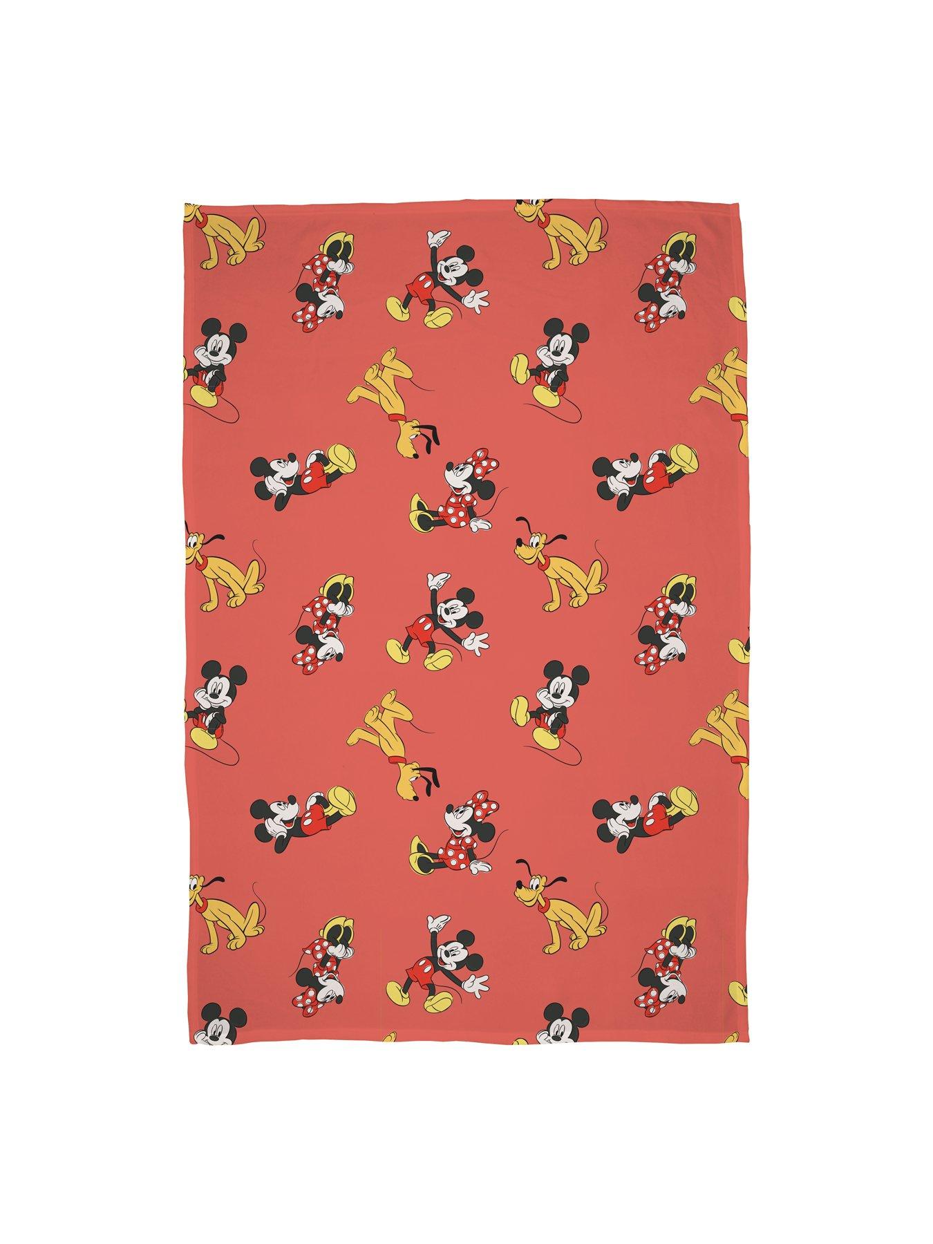 Image 6 of 6 of Mickey Mouse Disney Mickey And Minie Ditsy Rotary Fleece Blanket
