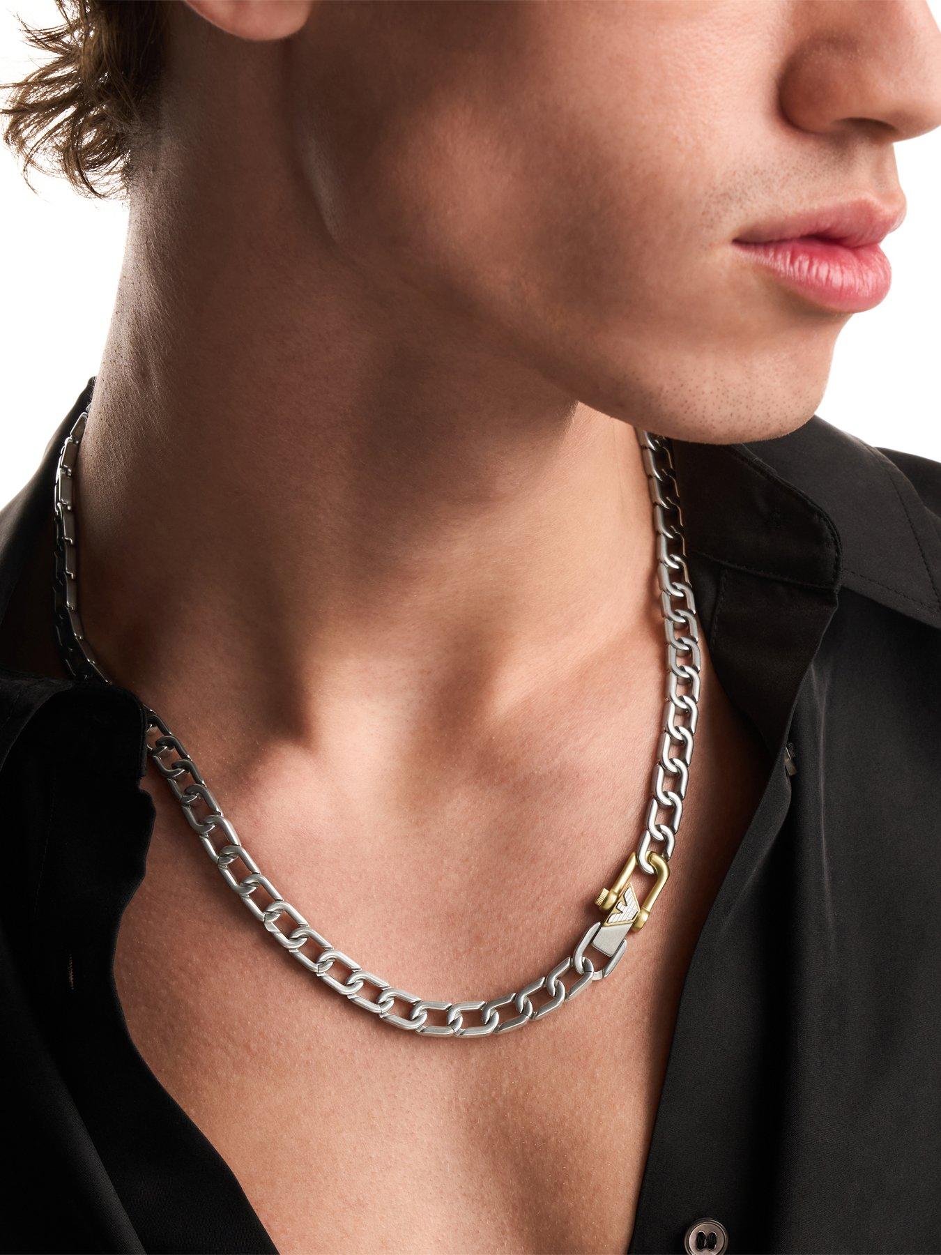 Image 3 of 4 of Emporio Armani Men's Two-Tone Stainless Steel Chain Necklace, EGS3372040